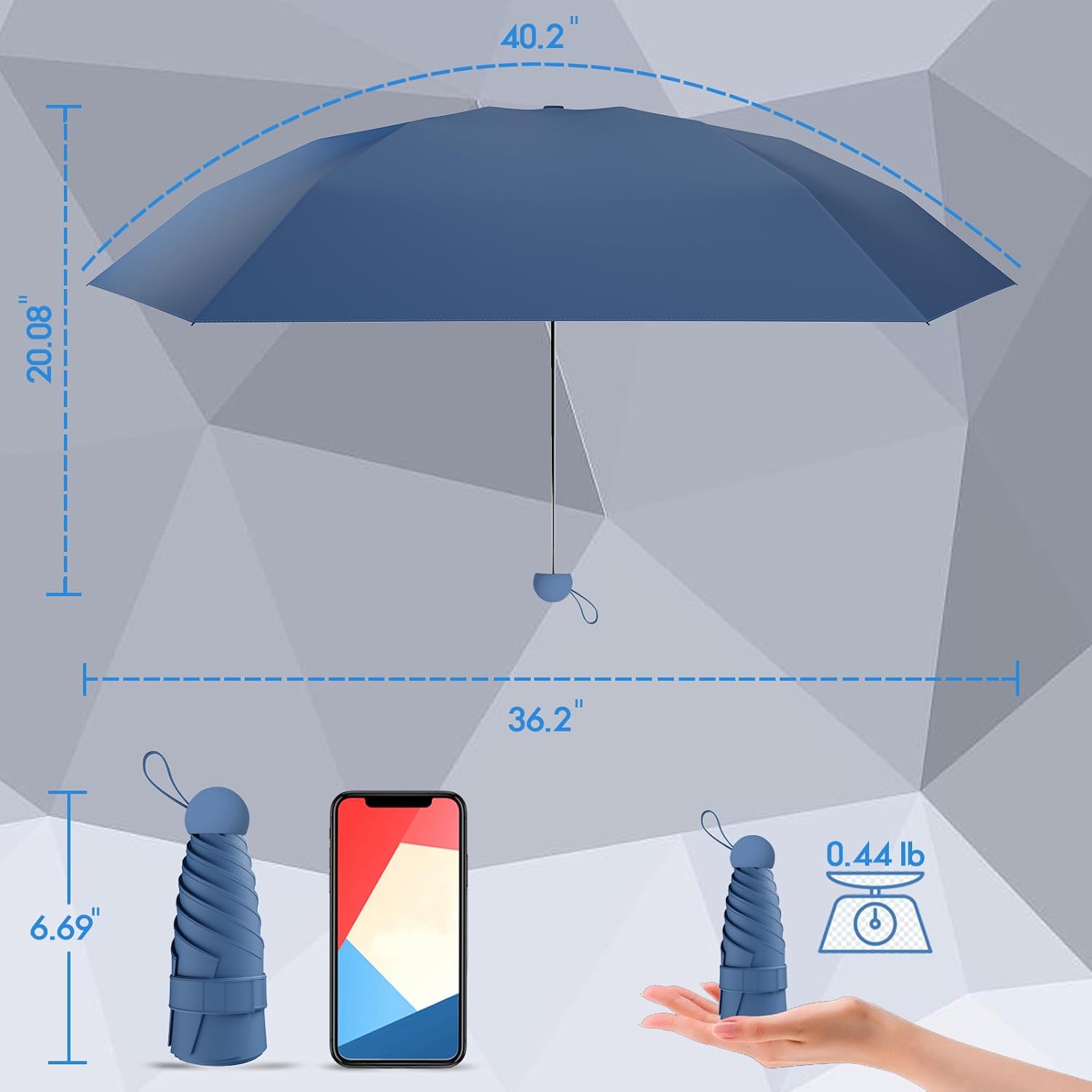 Thumbnail 1 de Copulan Windproof Mini Travel Folding Umbrella: UPF 50+ Sun & Rain Protection in a Pocket-Sized Design