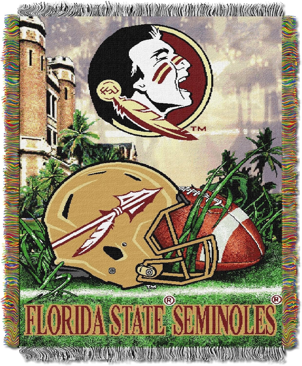 Thumbnail 1 de Officially Licensed NCAA “Home Field Advantage” Woven Tapestry Throw Blanket (48” x 60”)