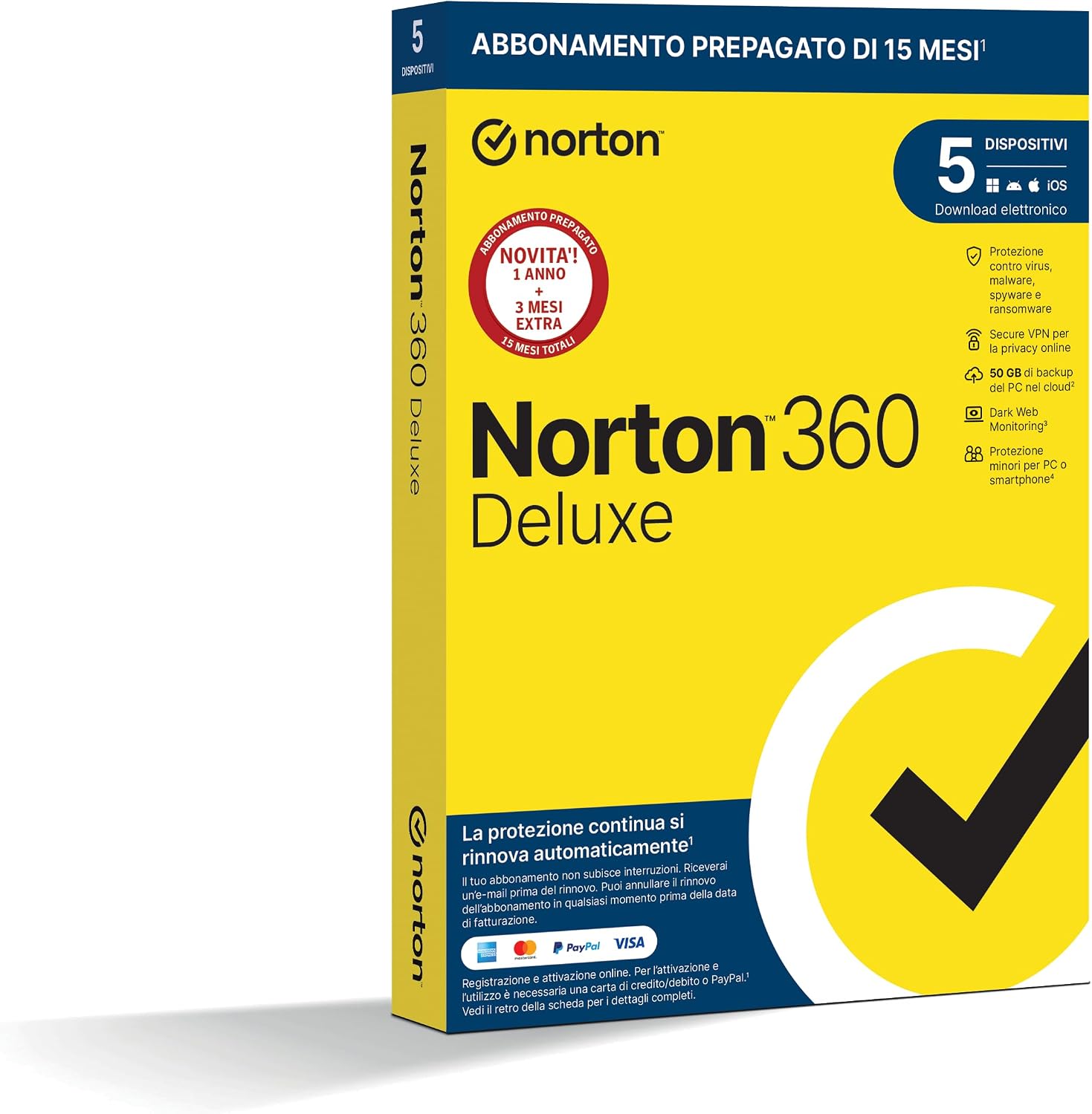 Thumbnail 6 de Norton 360 Deluxe 2026 – Antivirus per 5 dispositivi, download digitale