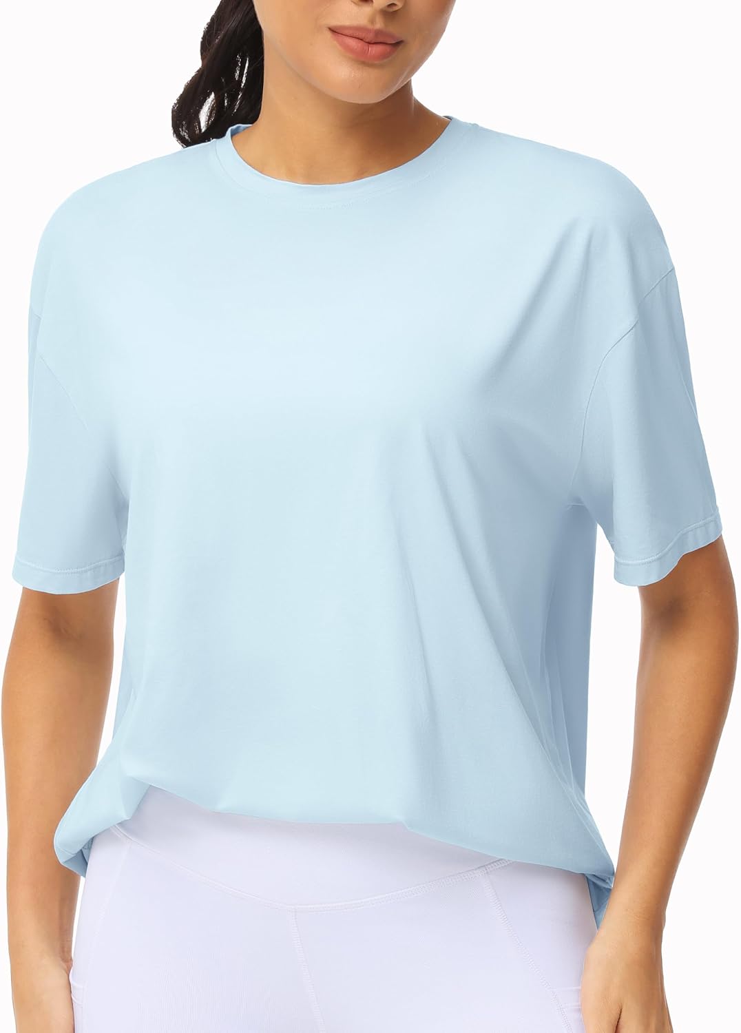 Detalle de THE GYM PEOPLE oversized katoenen dames-T-shirt met korte mouwen