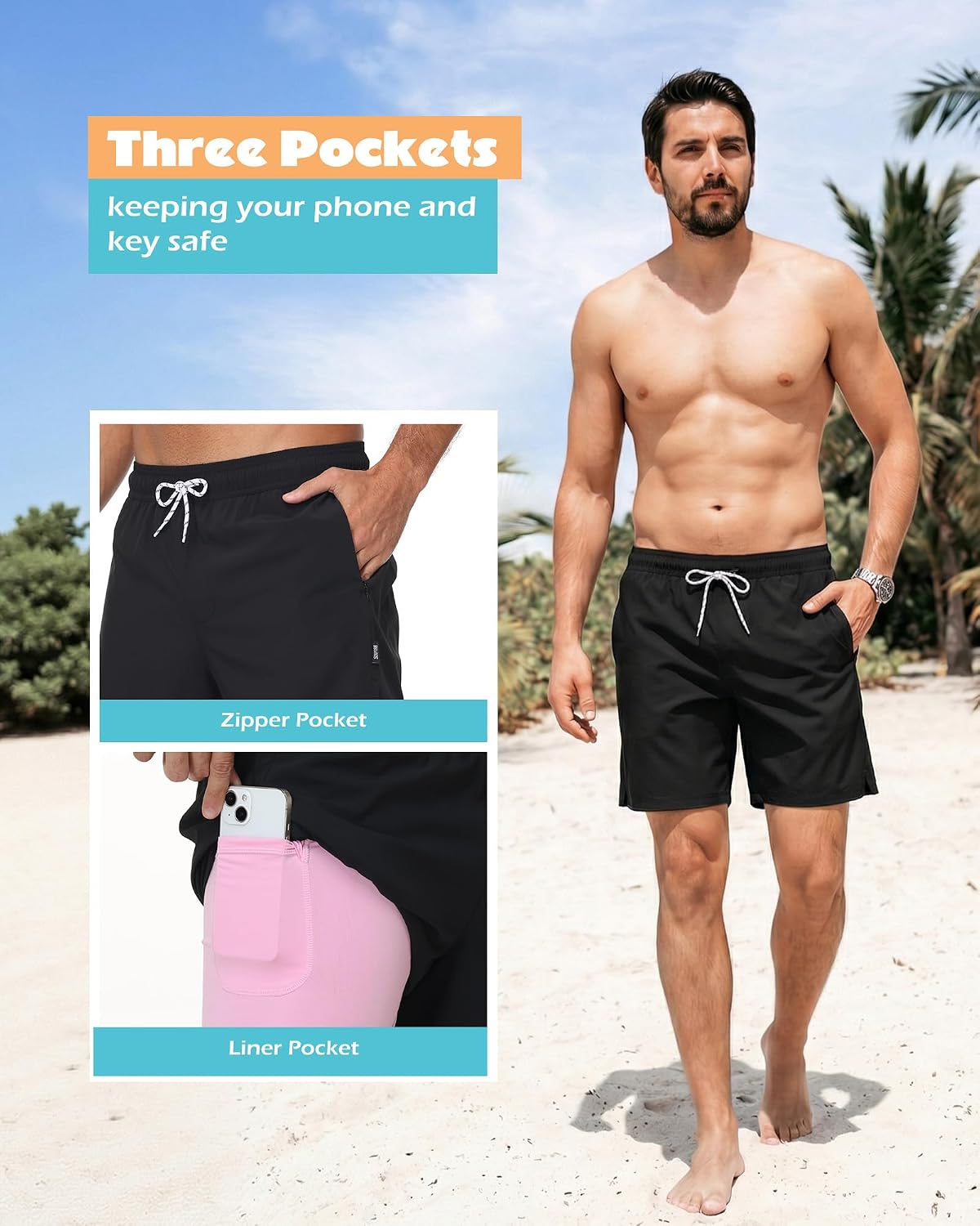 Detalle 1 de Sixfish Men's Swim Trunks 7-Inch