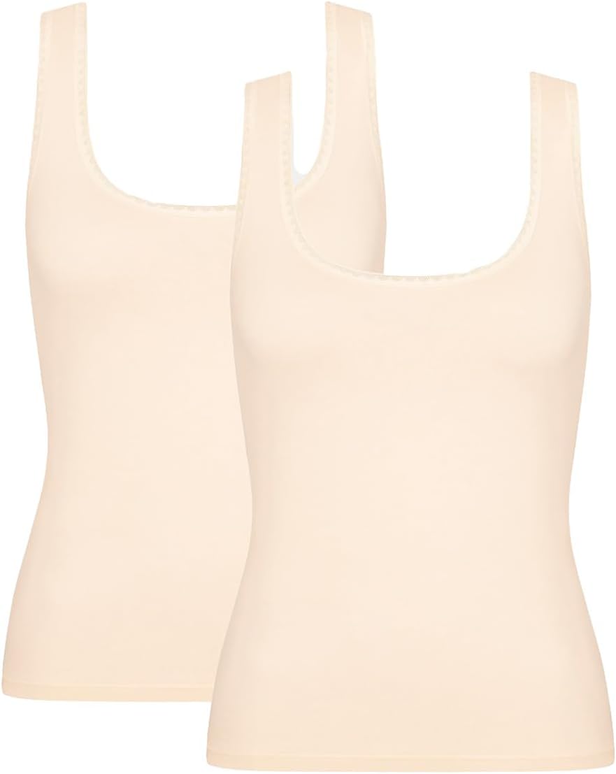 Detalle de Sloggi Women's GO Tank Top C2P Shirts – 2-Pack Organic Cotton Everyday Comfort