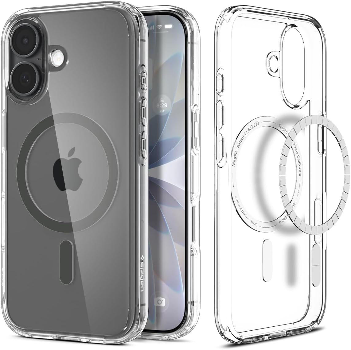Detalle de Spigen Ultra Hybrid MagFit pour iPhone 17 (Graphite) – coque fine TPU avec MagFit et protection coins Air Cushion