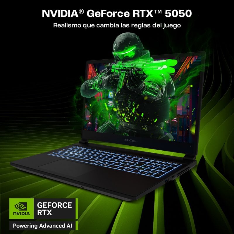 Detalle de PcCom Revolt 5050: Ryzen 7 260, RTX 5050 y 15.6" para trabajo, juego y creación