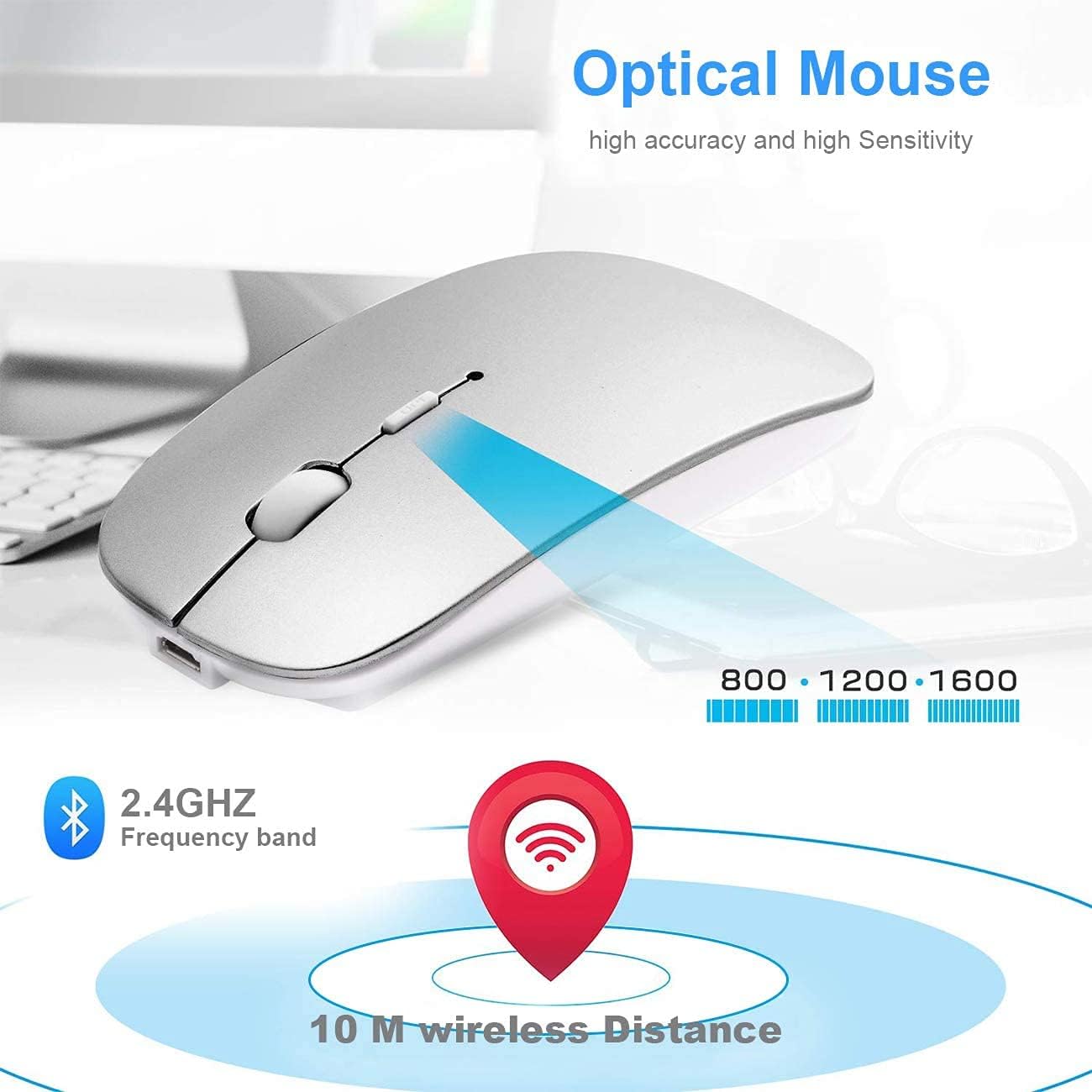 Thumbnail 6 de AE WISH ANEWISH Kabellose Bluetooth Maus 70 g