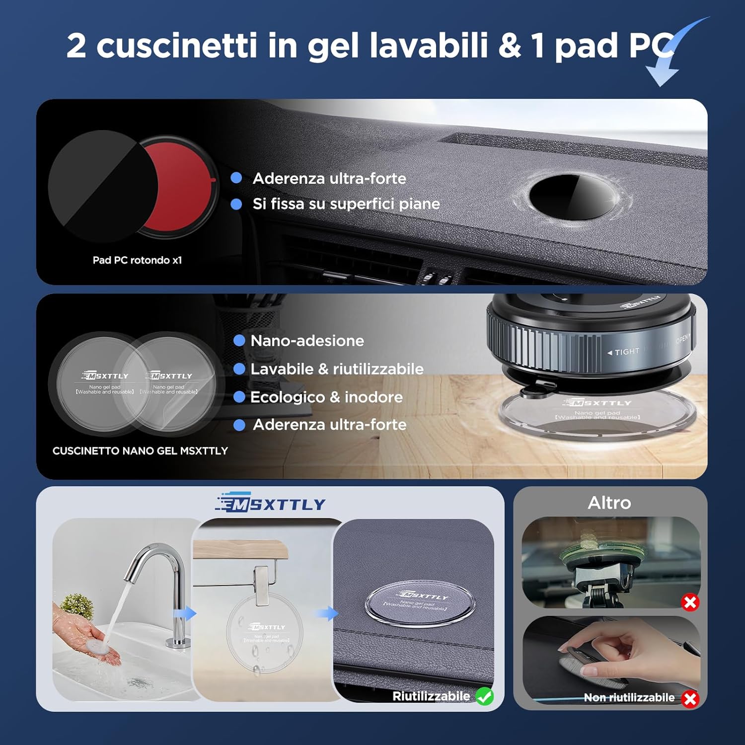 Thumbnail 4 de MSXTTLY Vmag-S1 supporto magnetico auto per iPhone e Android