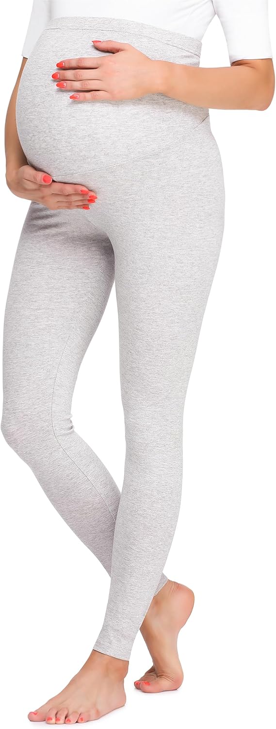 Detalle de Be Mammy Umstandsleggings BE20-257 – lange Schwangerschaftsleggings mit hohem Bund