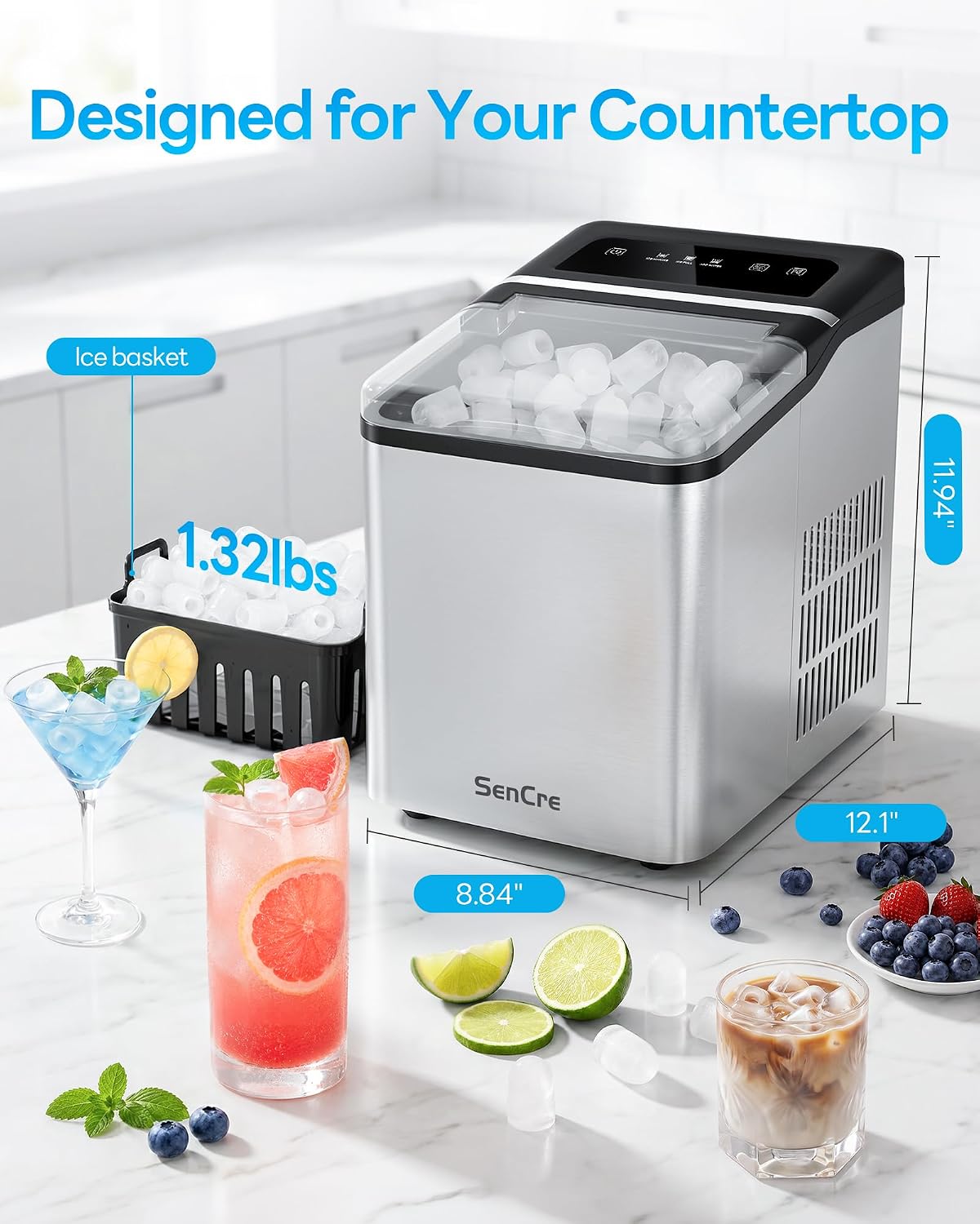 Detalle 2 de Sencre Countertop Ice Maker 26.5 lbs/24h