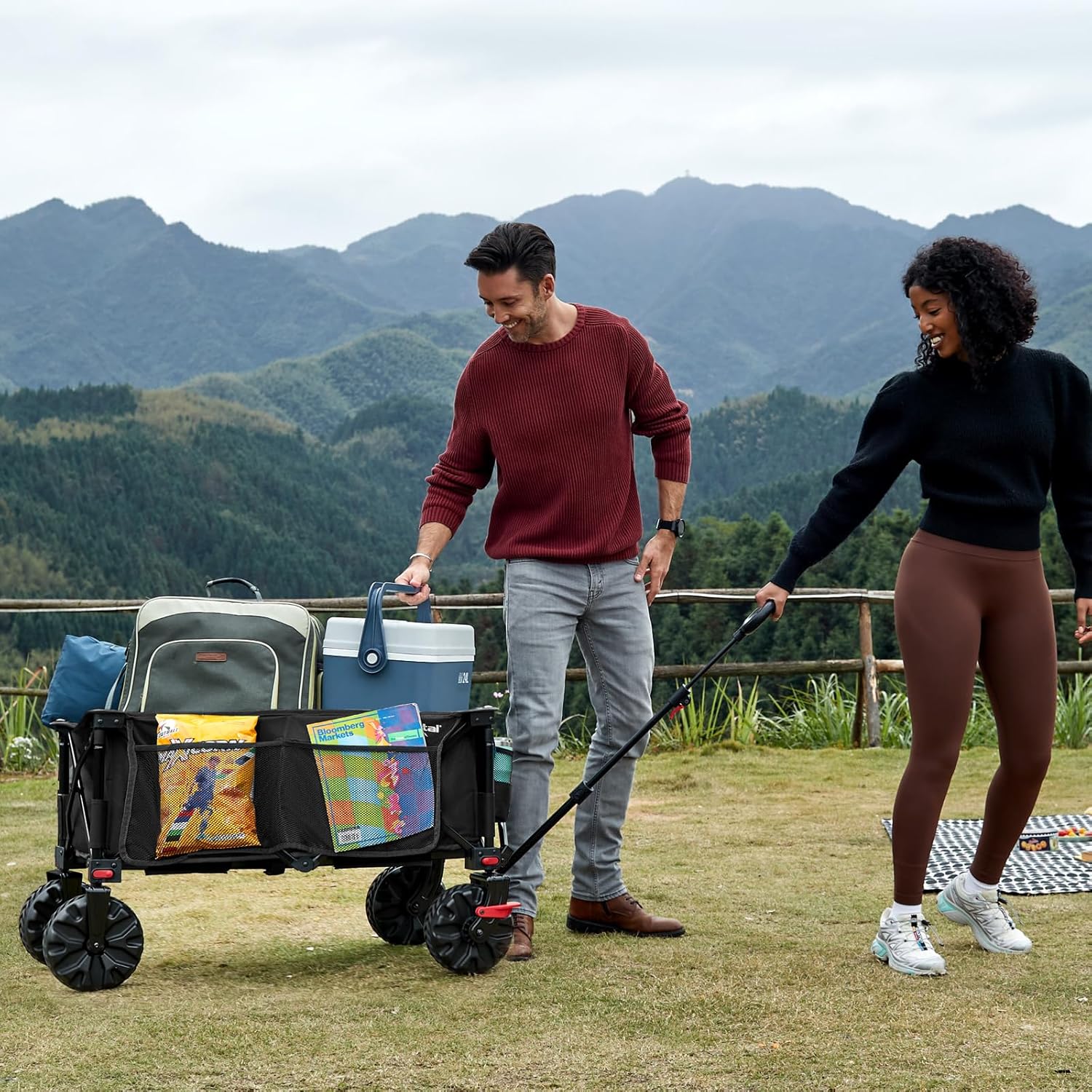 Thumbnail 1 de Portal Beach Trolley on Wheels for Sand (with Brakes) – Heavy-Duty Folding Beach Wagon