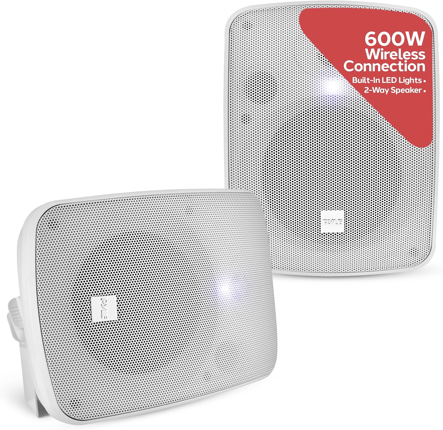 Detalle de Pyle Outdoor Bluetooth Speakers Pair – 13.3 cm 2-Way Weatherproof Wall/Ceiling Mount, 600W