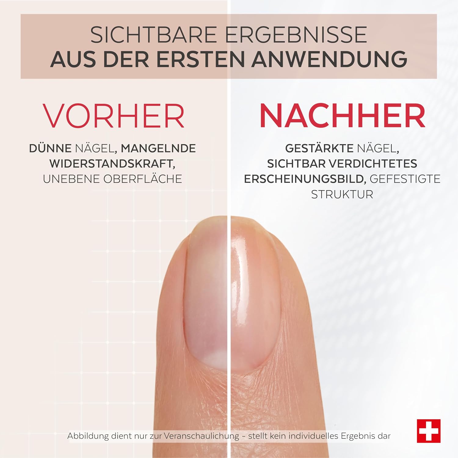 Detalle de PODERM Nagellack Pflege korrigierend & perfektionierend mit Keratin (Nude-Finish) – 8 ml