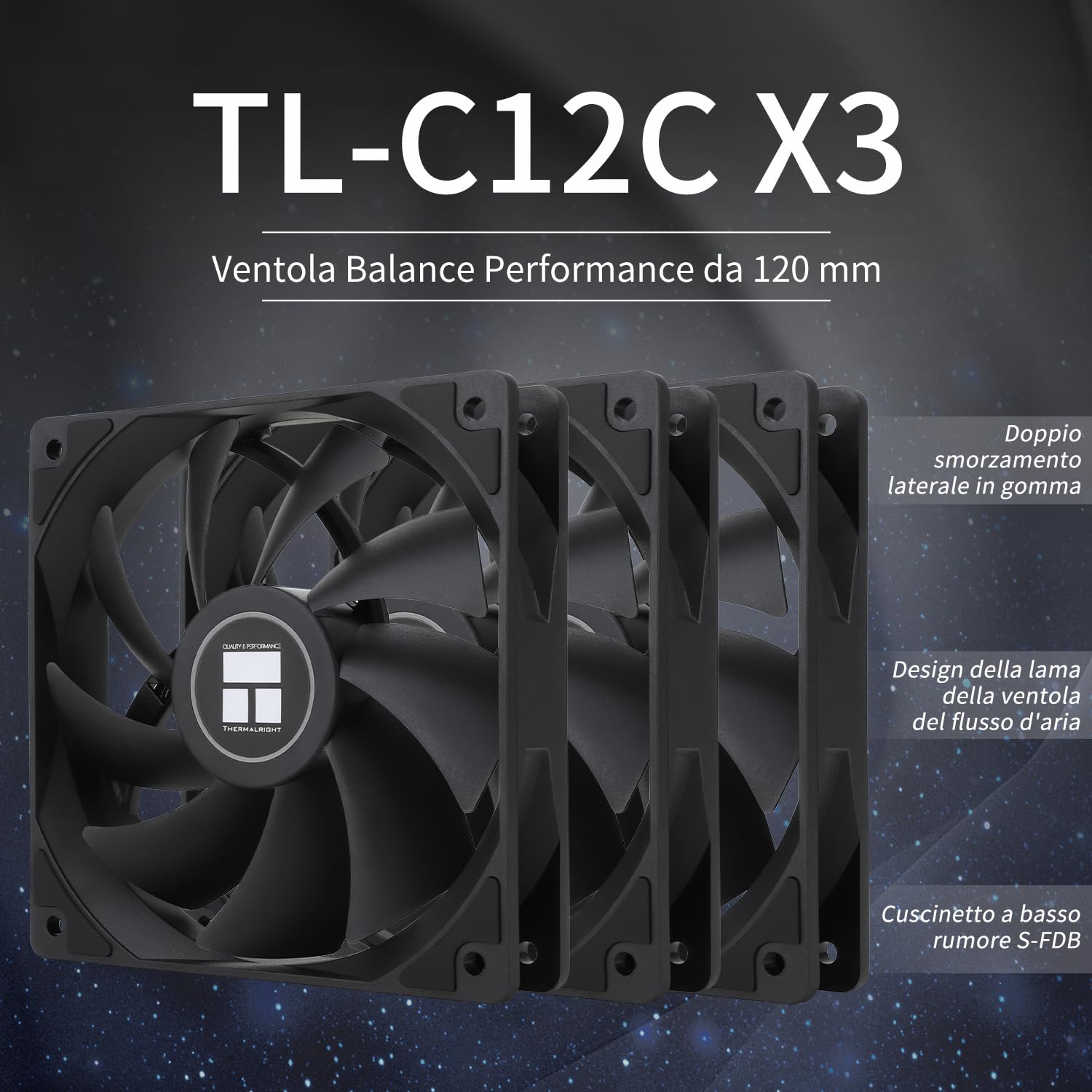 Detalle 2 de Thermalright TL-C12C X3 120mm PWM Case Fan with S-FDB Bearing