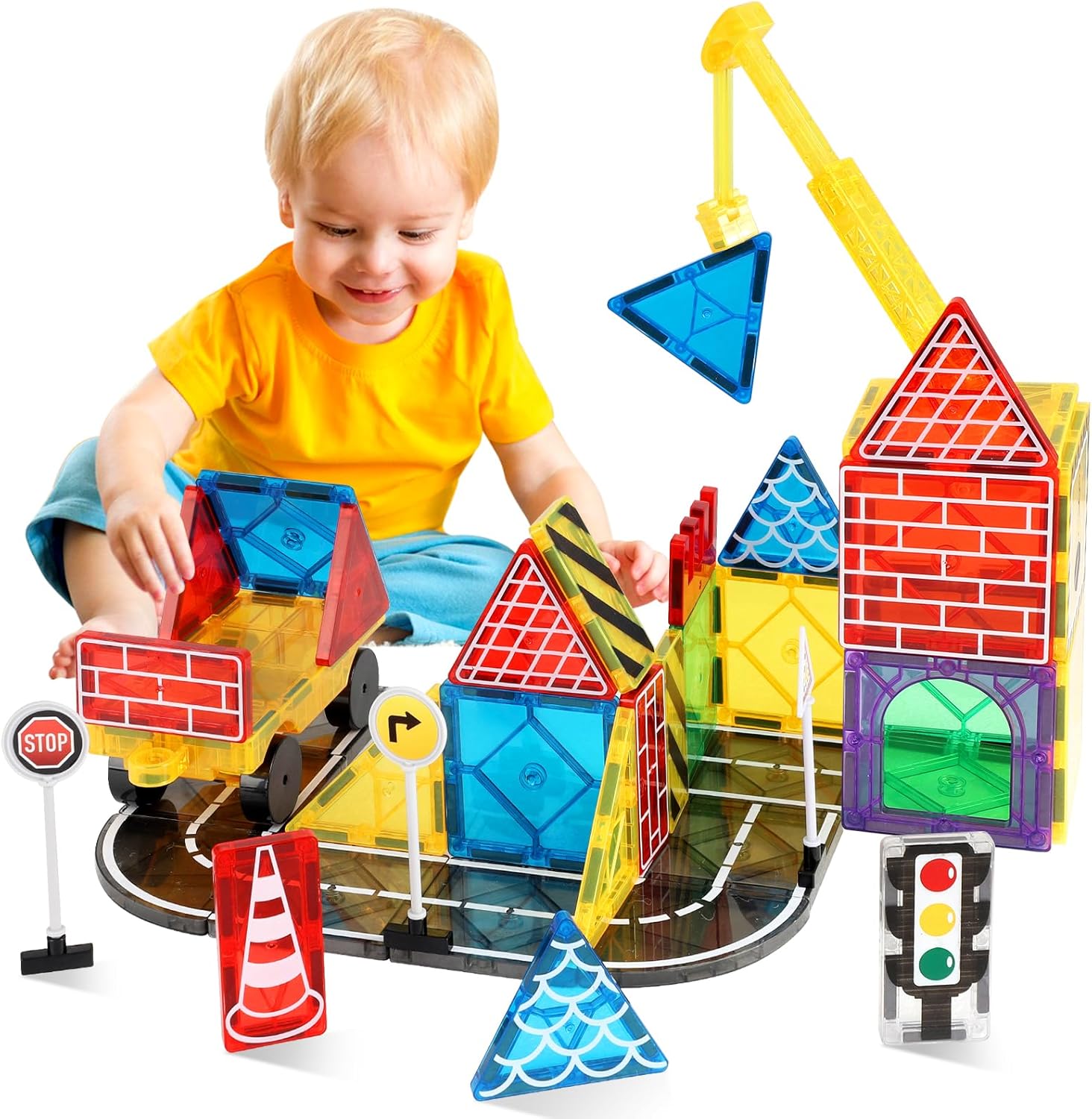 Detalle de Magnetic Road Tiles with Extendable Magnetic Crane