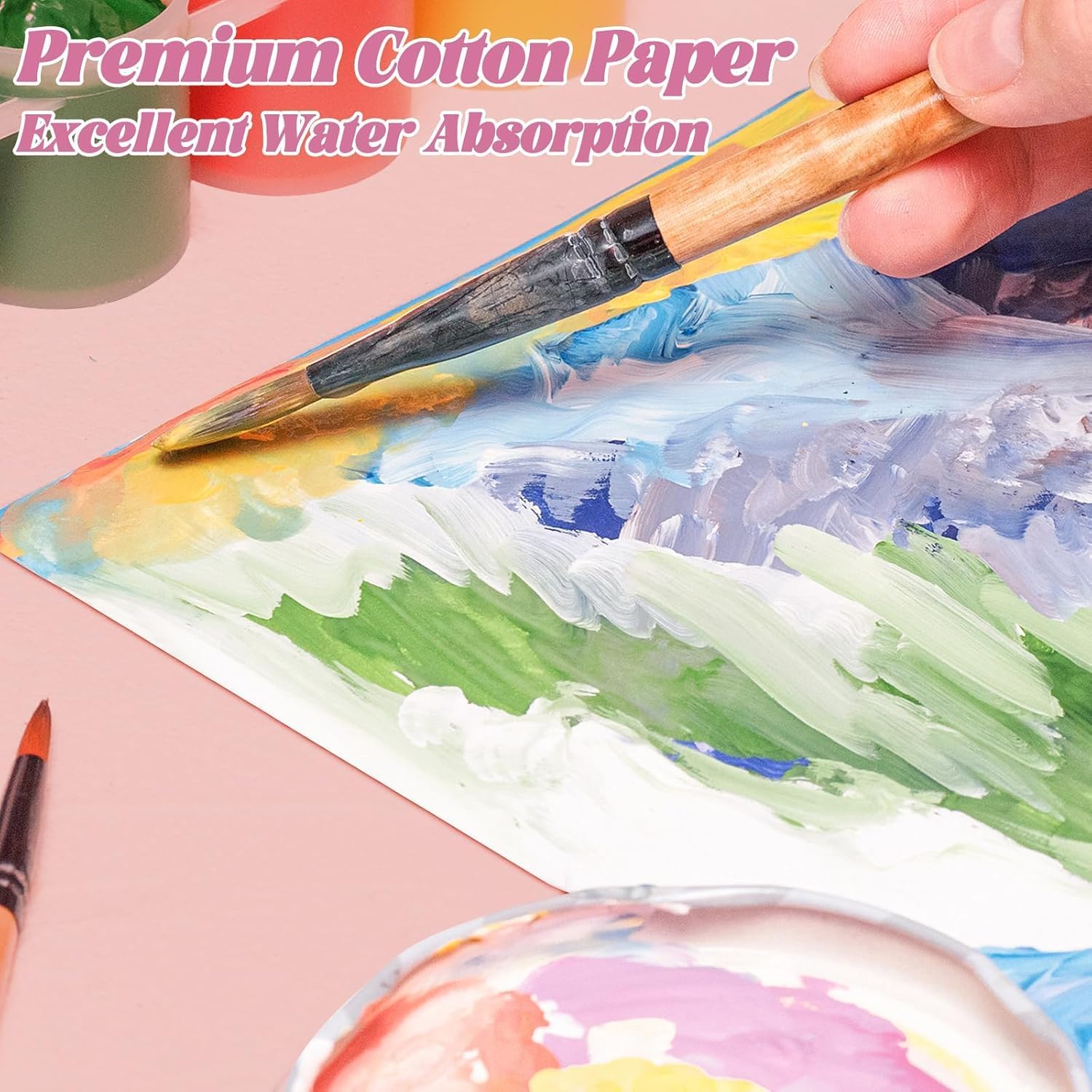 Detalle de 120 Sheets Watercolour Paper Bulk (140 lb / 300 GSM) - Cold Press