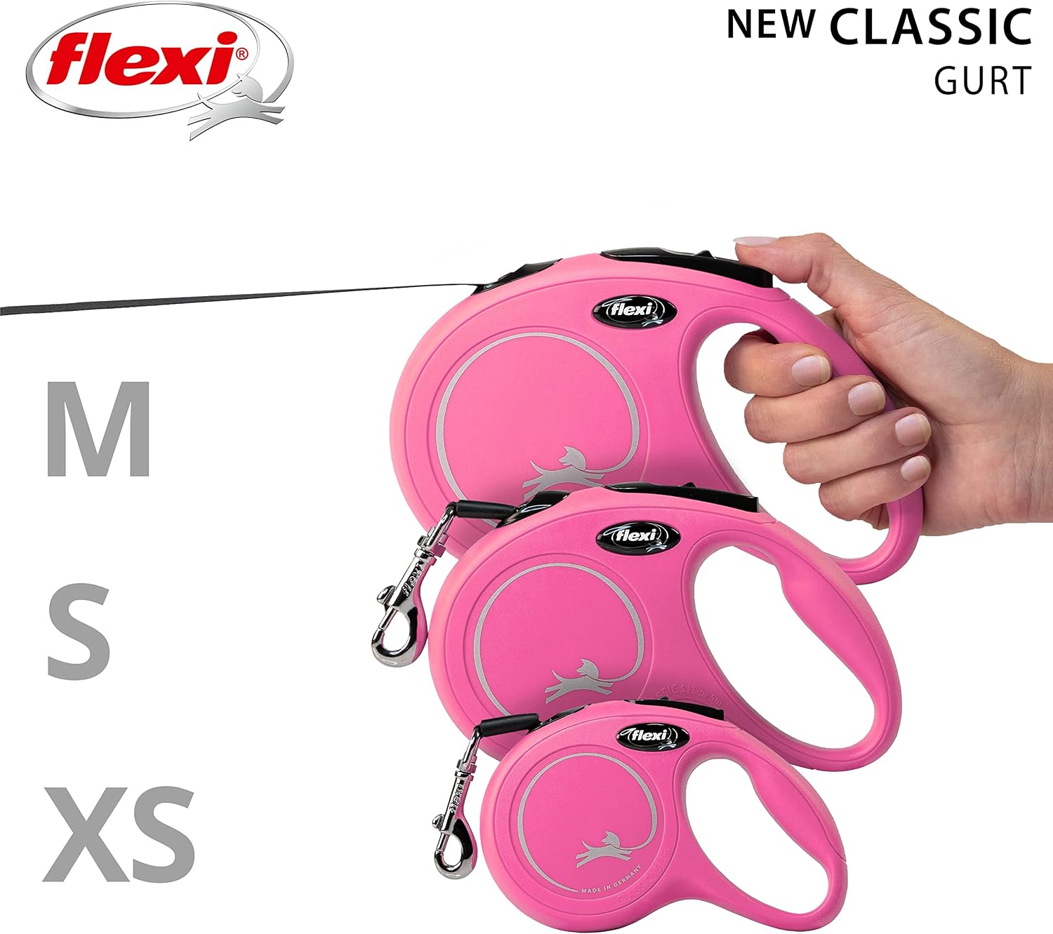 Thumbnail 6 de flexi® Classic M 5m Gurtrollleine Pink für Hunde bis 25 kg – 274 g, 11.6 × 18.8 cm
