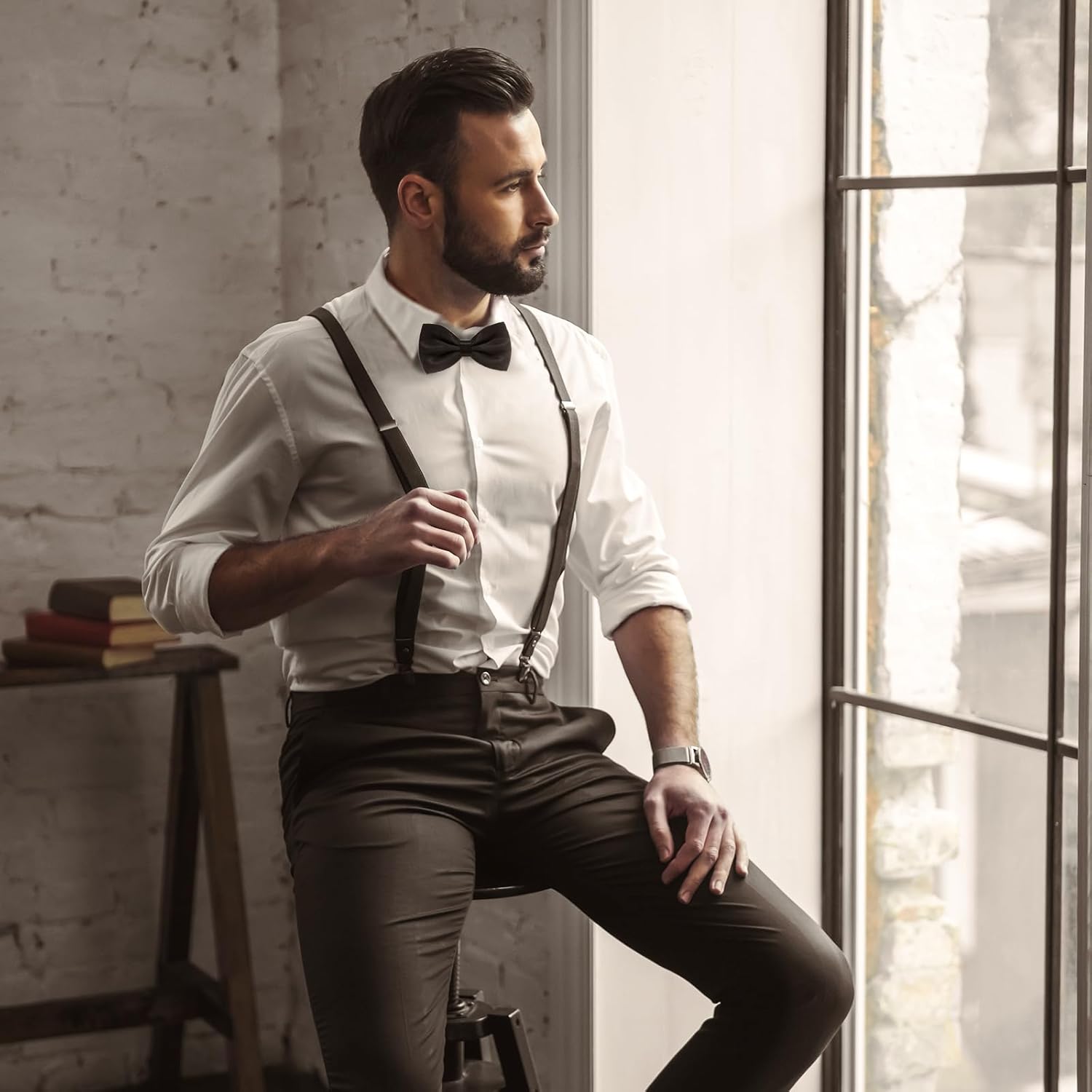 Thumbnail 3 de WEARXI 20er Jahre Kostüm Herren – Set mit Weste, Hosenträgern, Hut, Krawatte & Taschenuhr