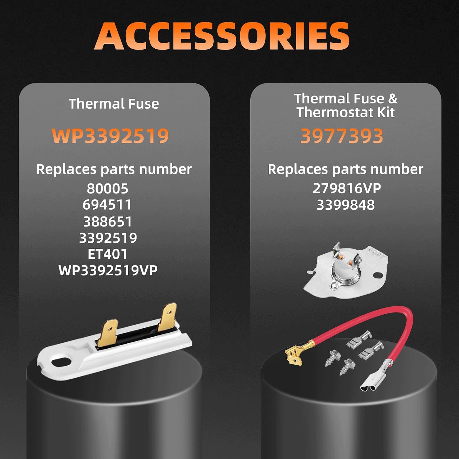 Thumbnail 3 de 279838 Dryer Heating Element Kit for Amana Models with Fuses and Thermostats