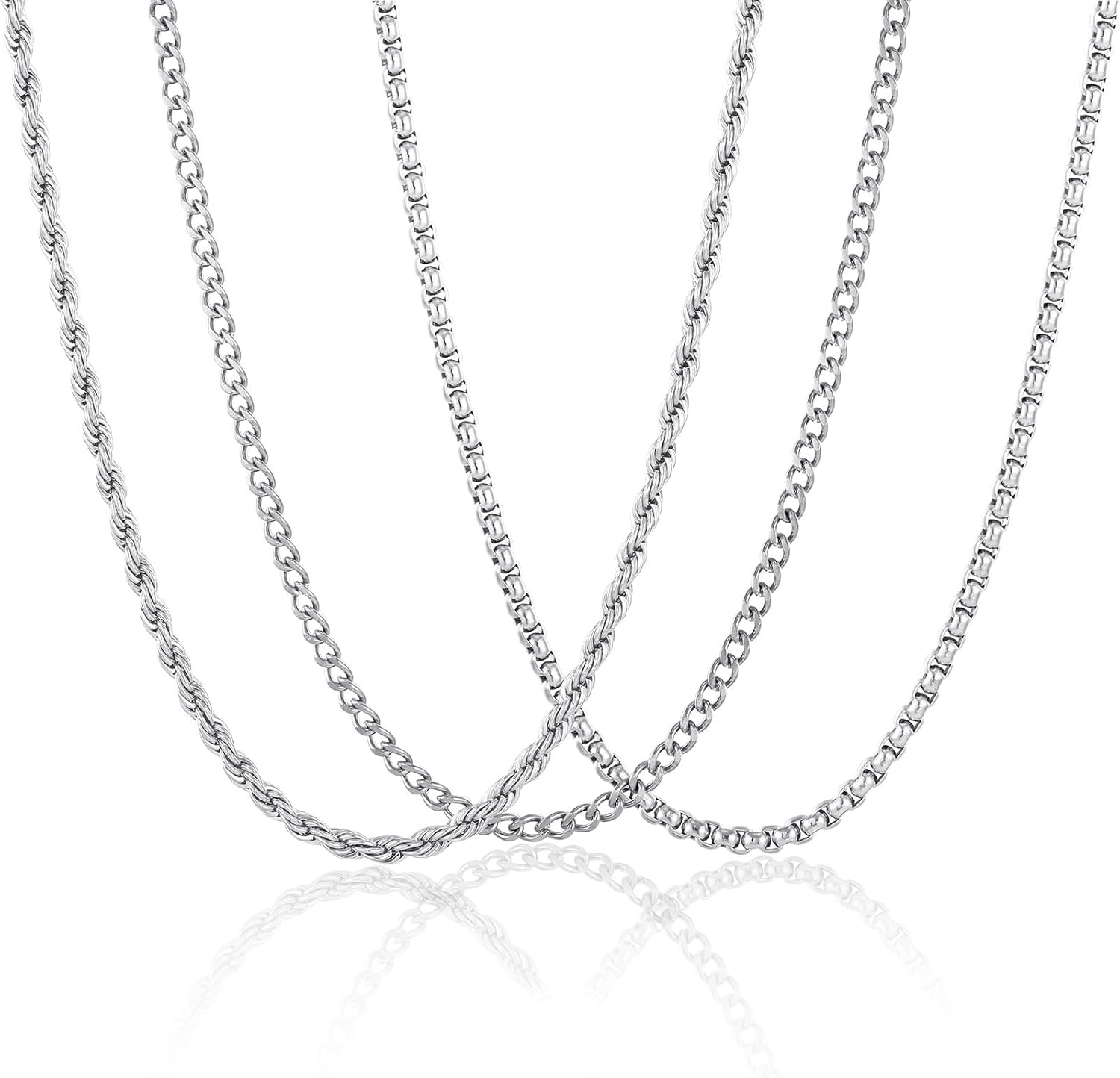 Detalle de Esmoly Collana Uomo 3 pezzi 45-60 cm