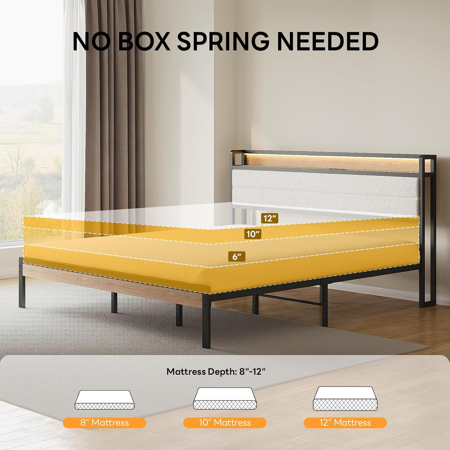 Detalle de LIKIMIO California King Bed Frame
