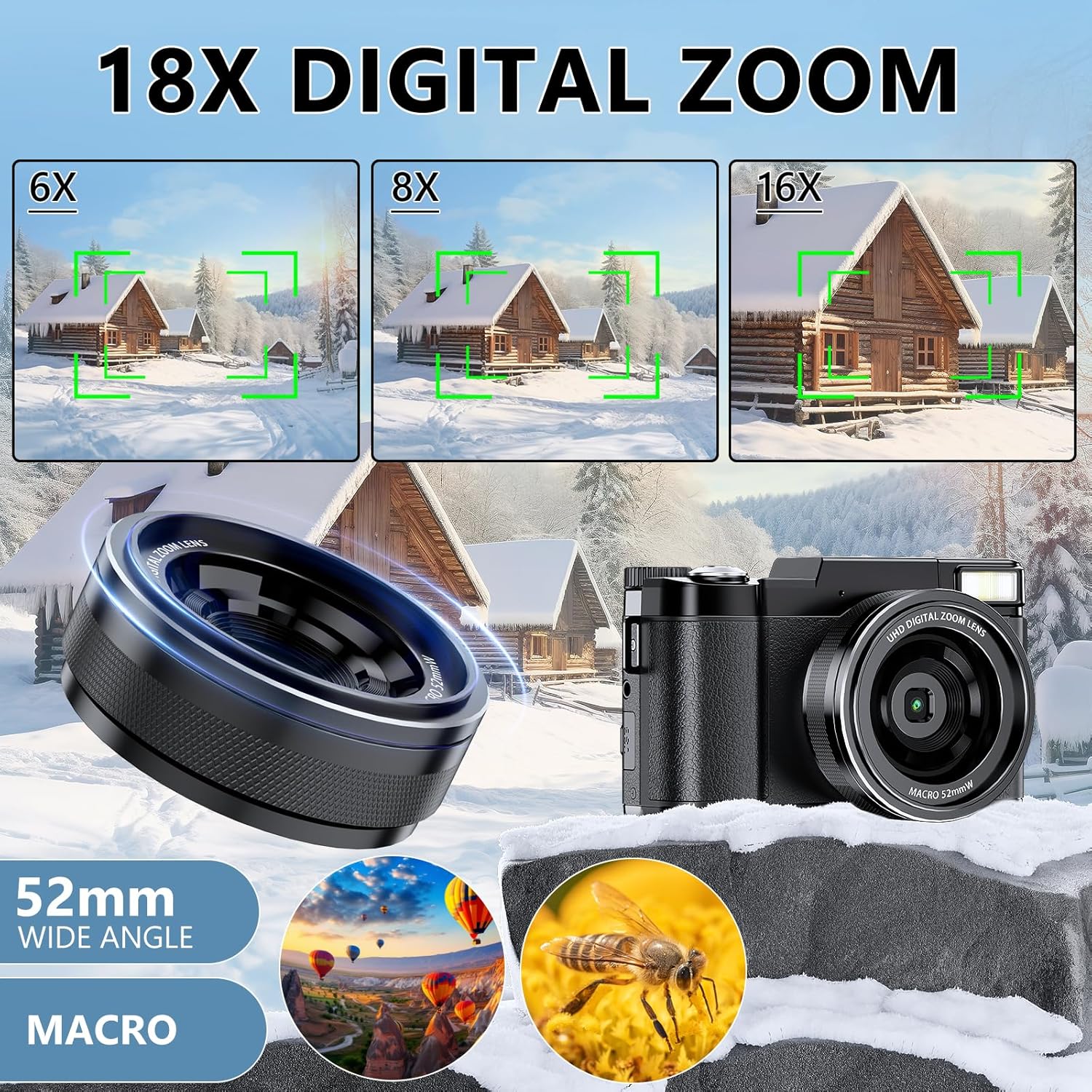 Thumbnail 3 de Macchina Fotografica 5K 64MP Zoom 18X