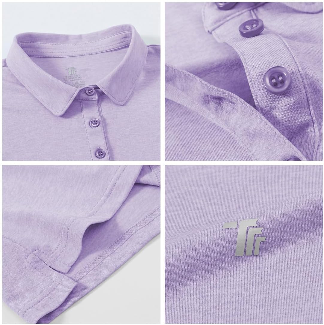 Detalle de YSENTO Damen Golf-Poloshirt Kurzarm – schnelltrocknend, atmungsaktiv & UPF 30+