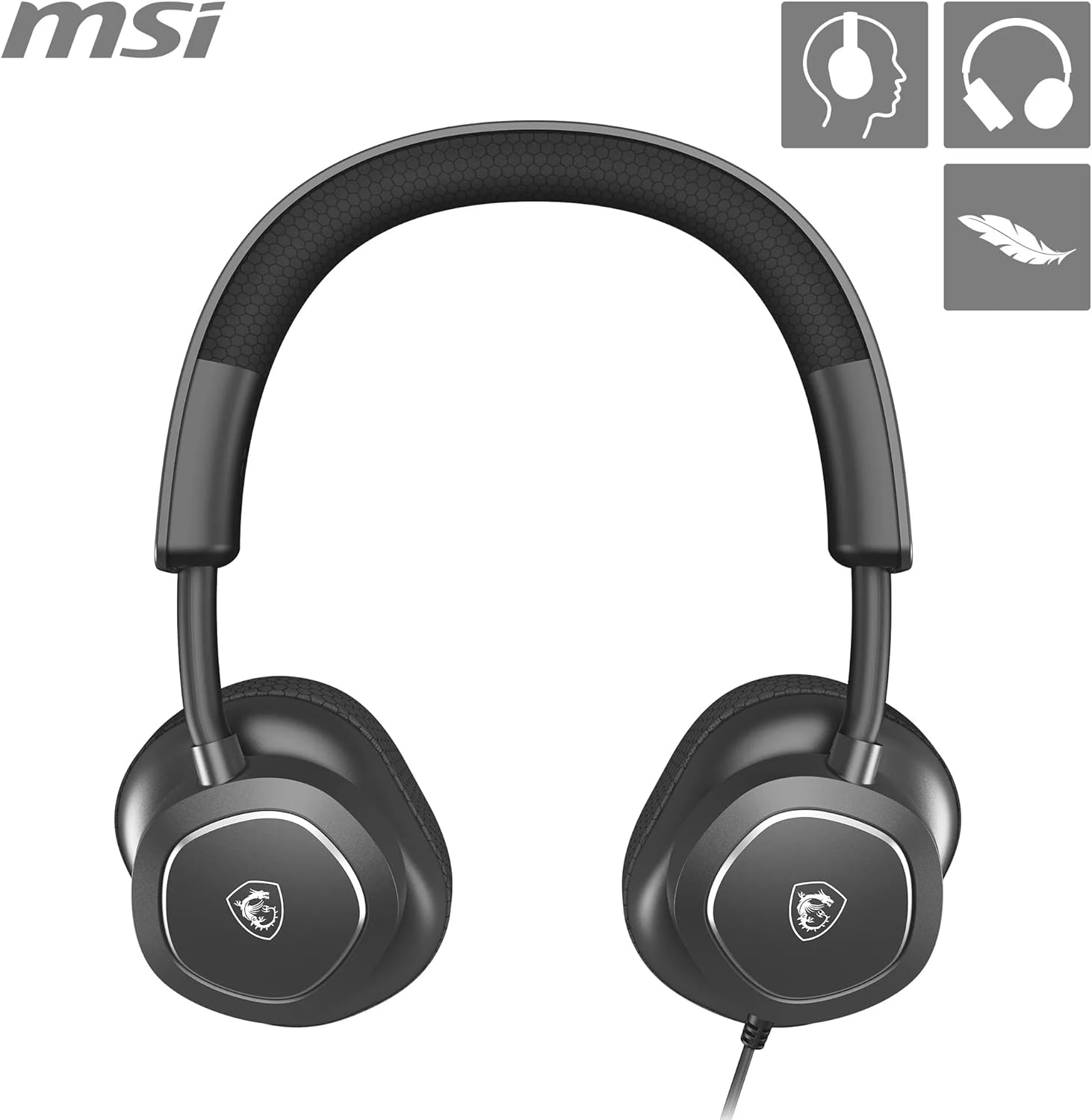 Thumbnail 3 de MSI MAESTRO 300 Gaming Headset con driver da 40 mm, microfono cardioide rimovibile e suono 3D Nahimic