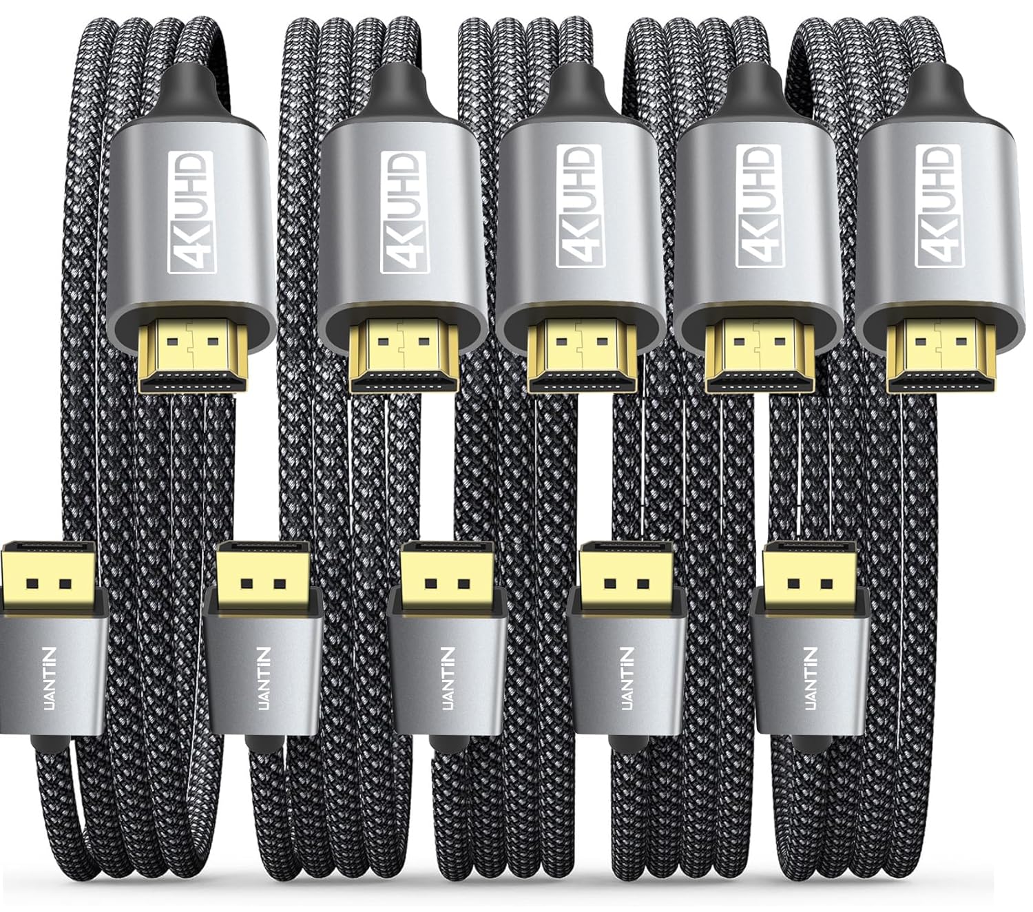 Detalle de UANTIN 5-Pack DisplayPort to HDMI Cable 6ft ๐