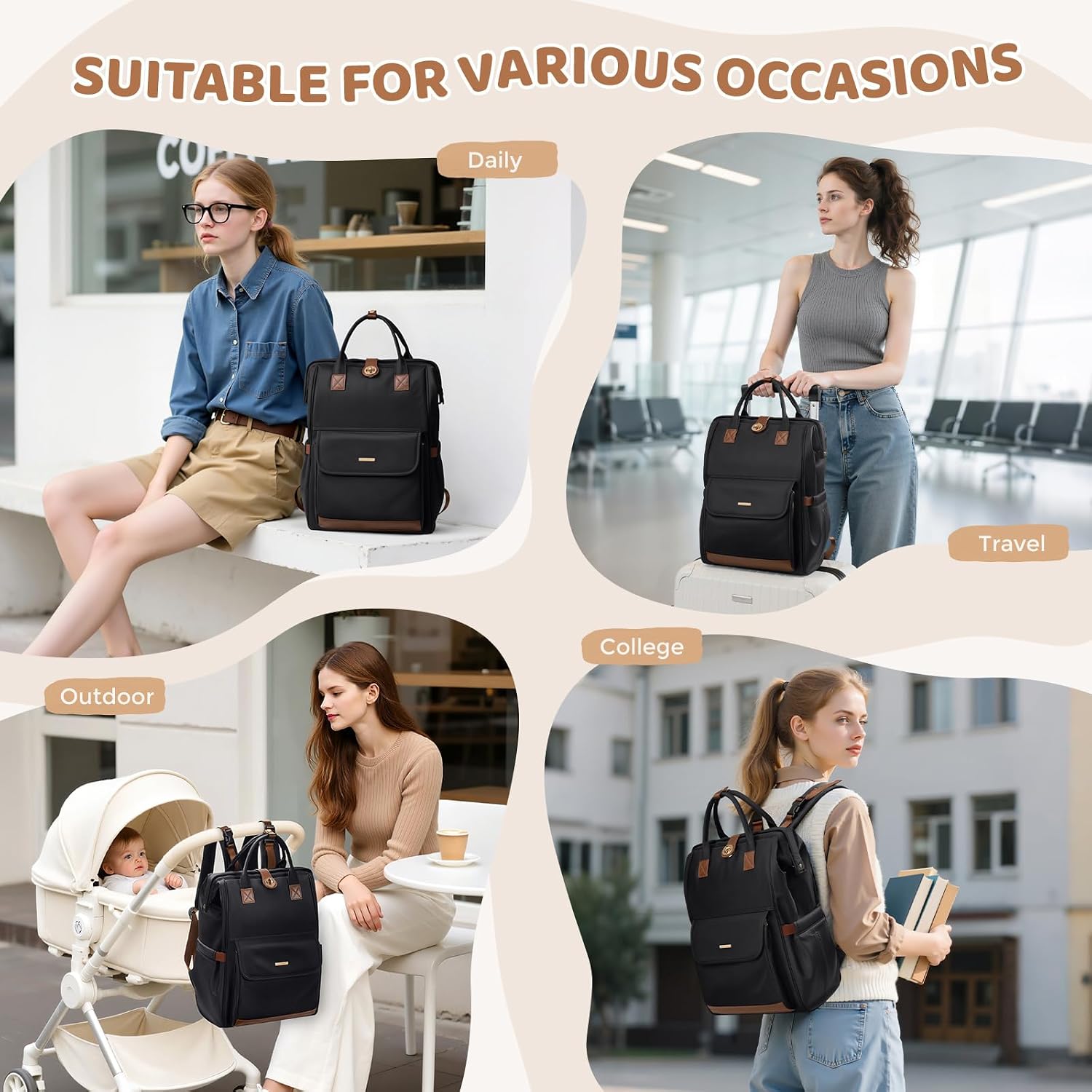 Thumbnail 6 de GOLF QUALITY Diaper Bag Backpack: Multi-Function, Water-Resistant & Large-Capacity for Modern Mum