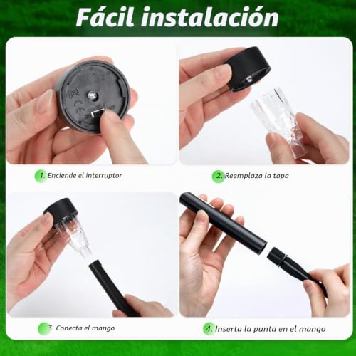 Detalle de Aigostar 24 LEDs Luz Solar Exterior para Jardín: iluminación LED solar de césped con patrones