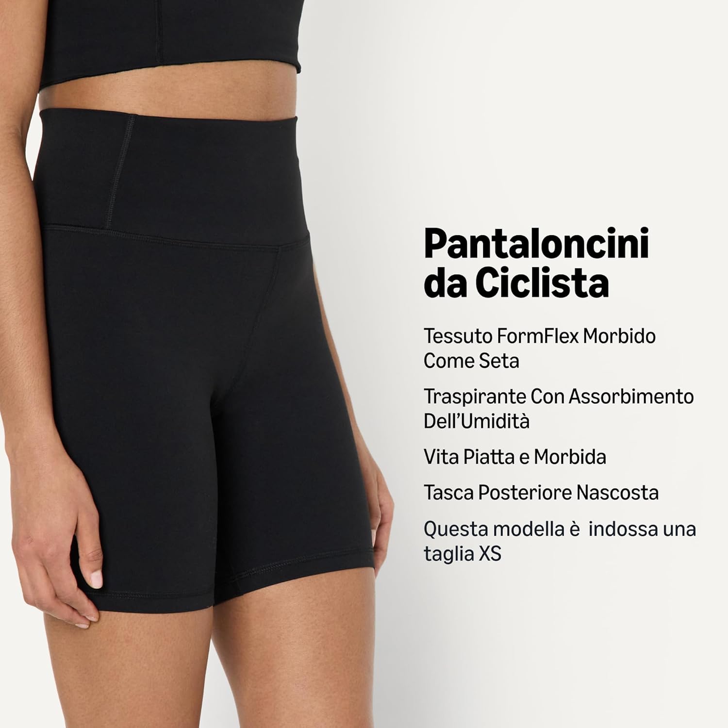 Thumbnail 2 de Amazon Essentials Pantaloncini Ciclista Tecnici FormFlex Morbidissimo da Donna — Vita Alta, Tasche Interna