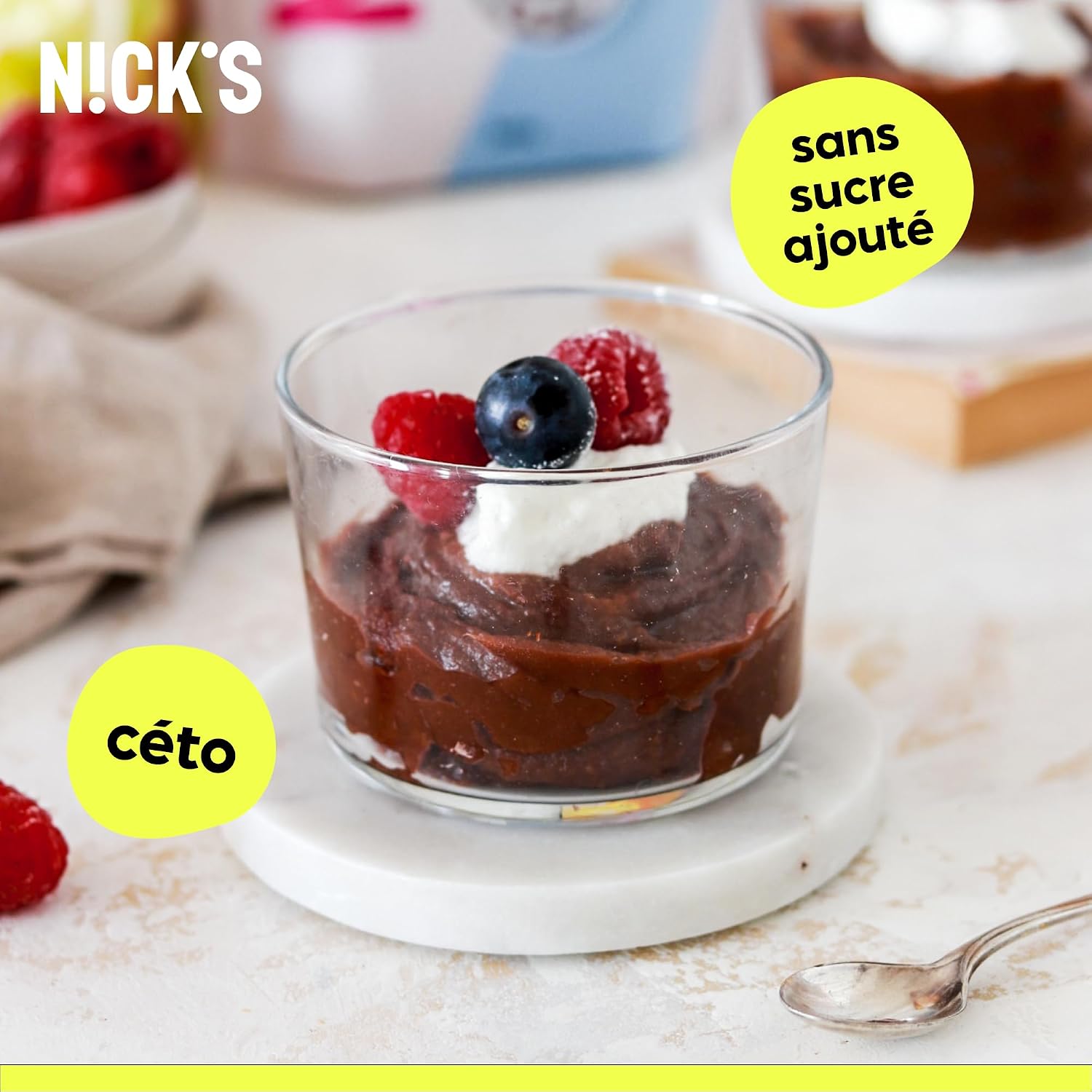 Detalle de N!CK'S Chocolate drink: veganistische chocoladedrank, 2 x 250 g