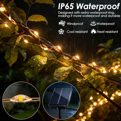 Thumbnail 1 de GCCATE Solar String Lights Outdoor Garden - 2 Pack, 12M Each, 120 LED Copper Wire Weatherproof Fairy Lights
