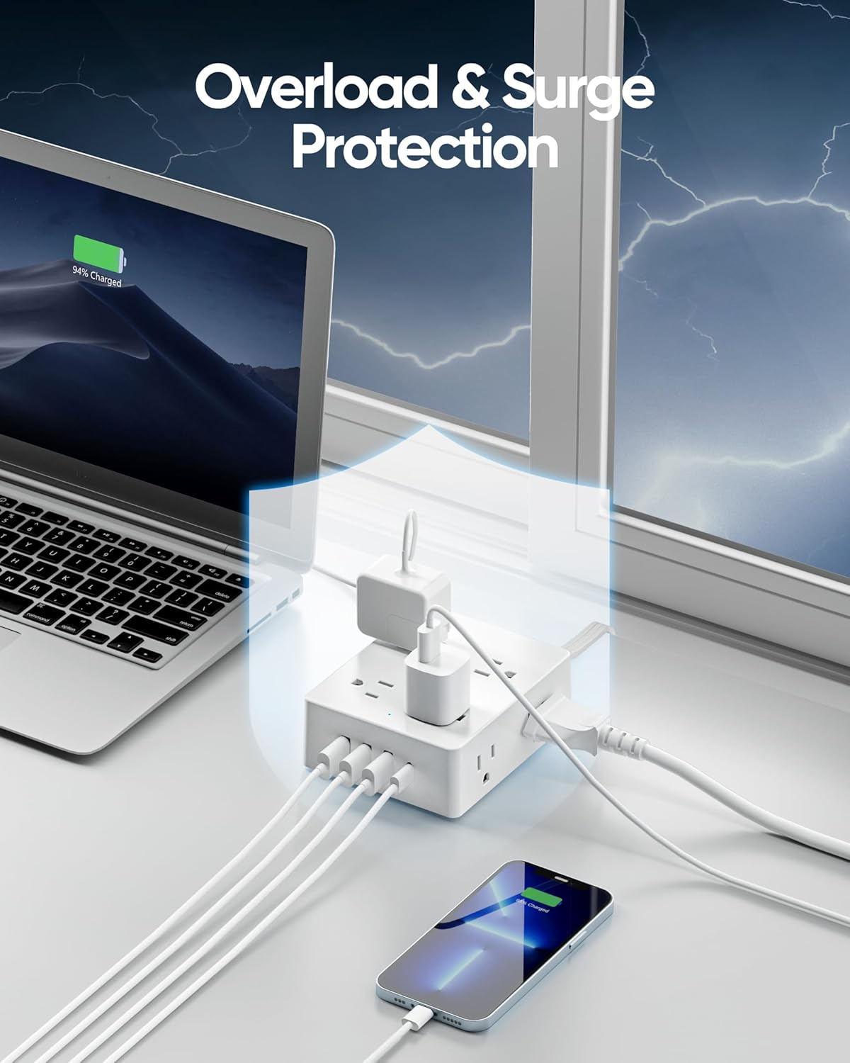 Detalle 2 de Olcorife Surge Protector Power Strip 20ft
