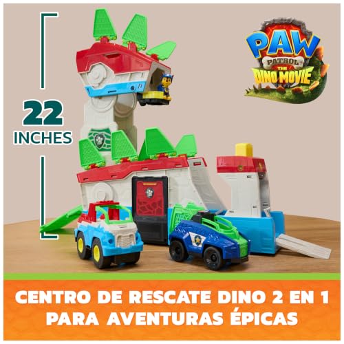 Detalle de Paw Patrol: The Dino Movie – Cuartel General 2 en 1 con Chase y vehículos