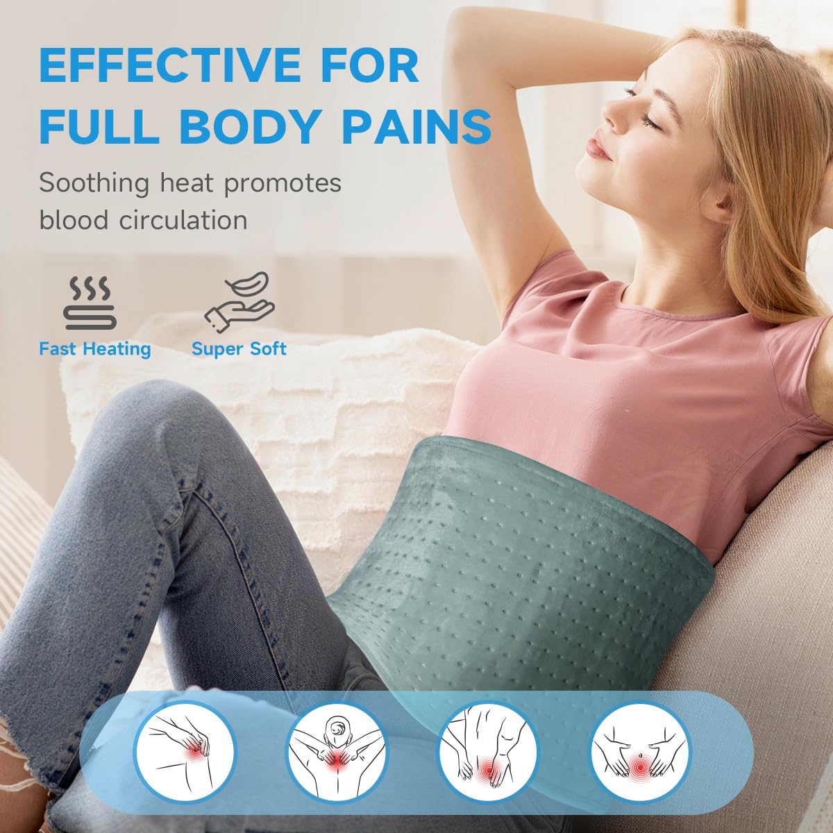 Detalle 2 de GOTCOZY HP-B-6030 Heating Pad, 12 x 24 in, 5 Heat Settings