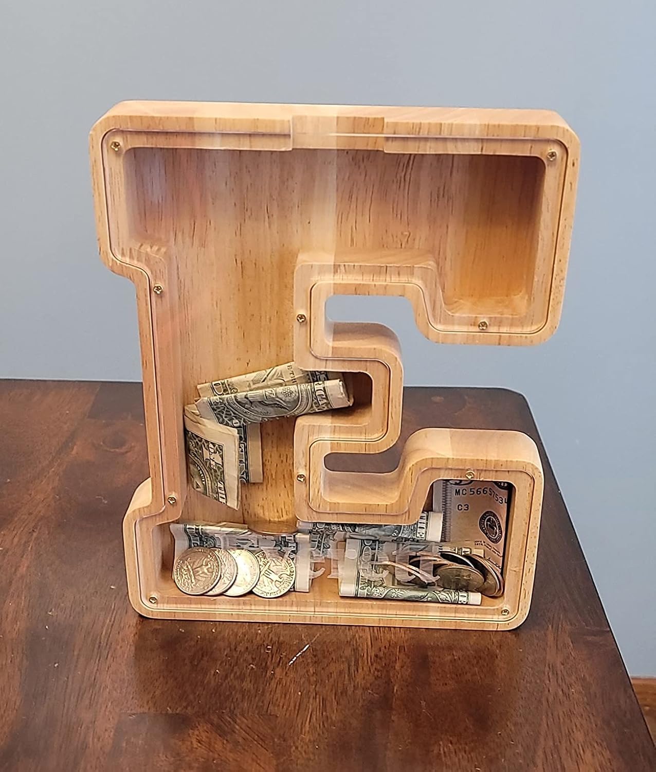 Thumbnail 5 de SummiDate Wooden Letter Piggy Bank for Kids