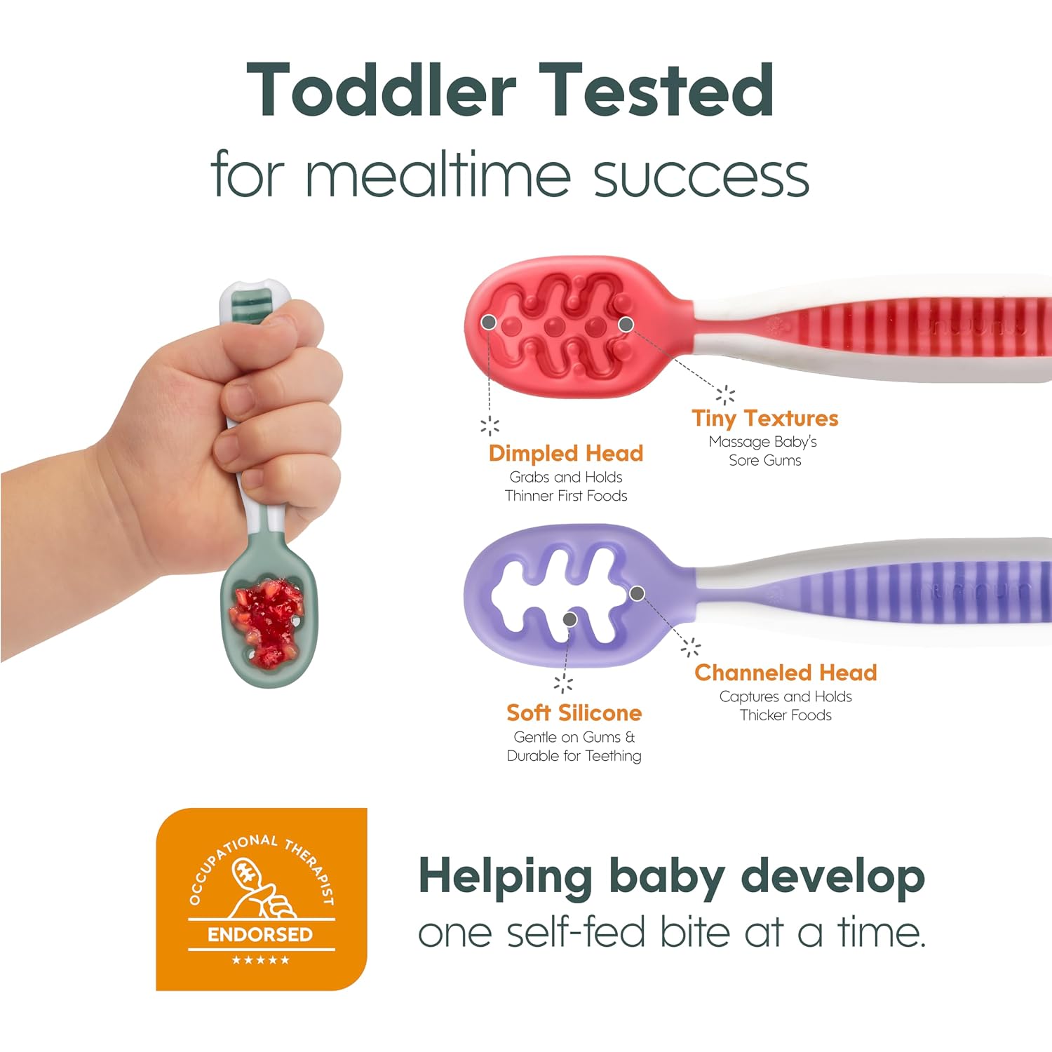 Thumbnail 6 de NumNum Baby Spoons Set: BLW Pre-Spoon GOOtensils, 6-Pack Rainbow