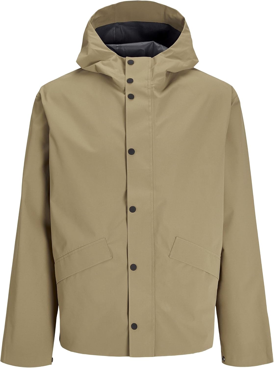 Detalle de JACK & JONES Premium Raincoat Raincoat – impermeabile elegante con cappuccio e dettagli curati