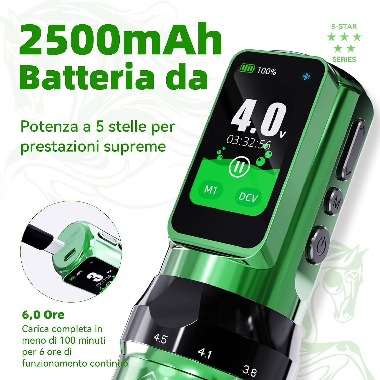 Thumbnail 6 de Dragonhawk Penna Fold Pro (Year of the Horse Edition) macchina per tatuaggi wireless con corsa regolabile 2,5–4,5 mm