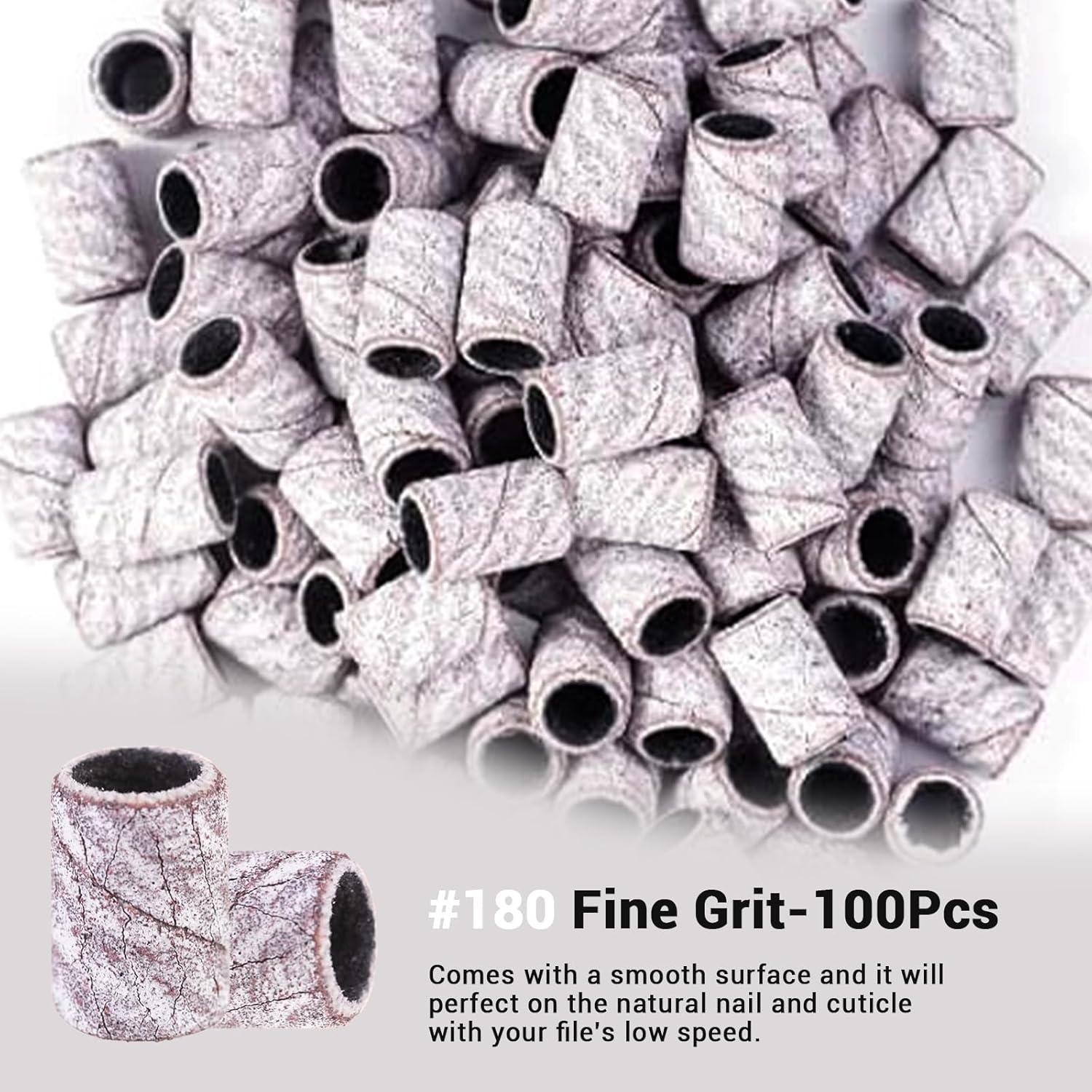 Thumbnail 3 de MelodySusie 100 Pcs 180 Grit Sanding Bands for Nail Drill Mandrel Bits (Zebra) – A Practical Pick for DIY and Salon Use