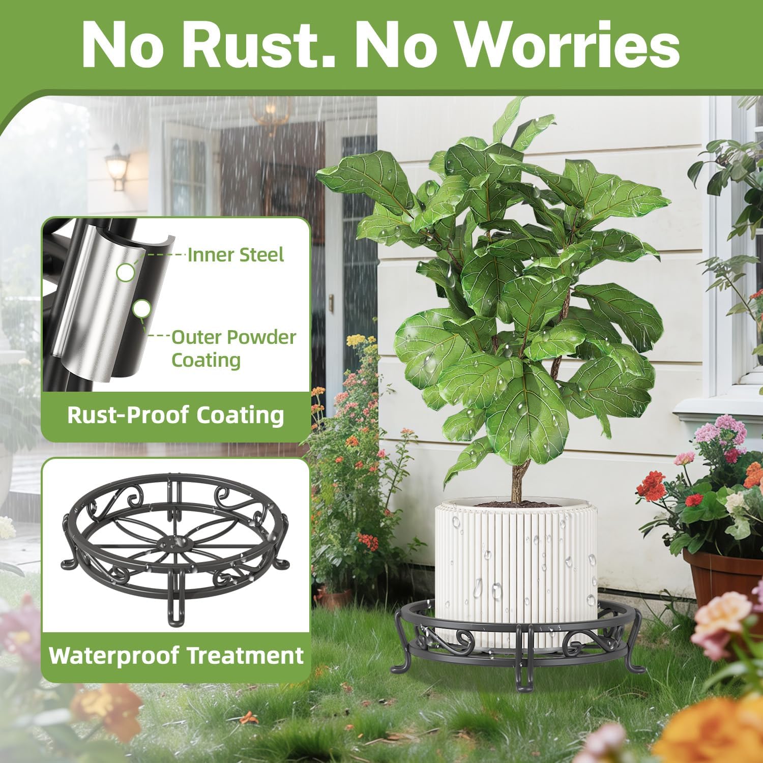 Detalle de iDavosic.ly Metal Plant Stands, 11-Inch