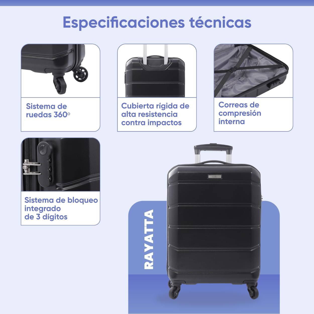 Thumbnail 4 de TOTTO Valise cabine Rayatta – trolley rigide 36,79 L, 38,5 x 57 x 20,5 cm
