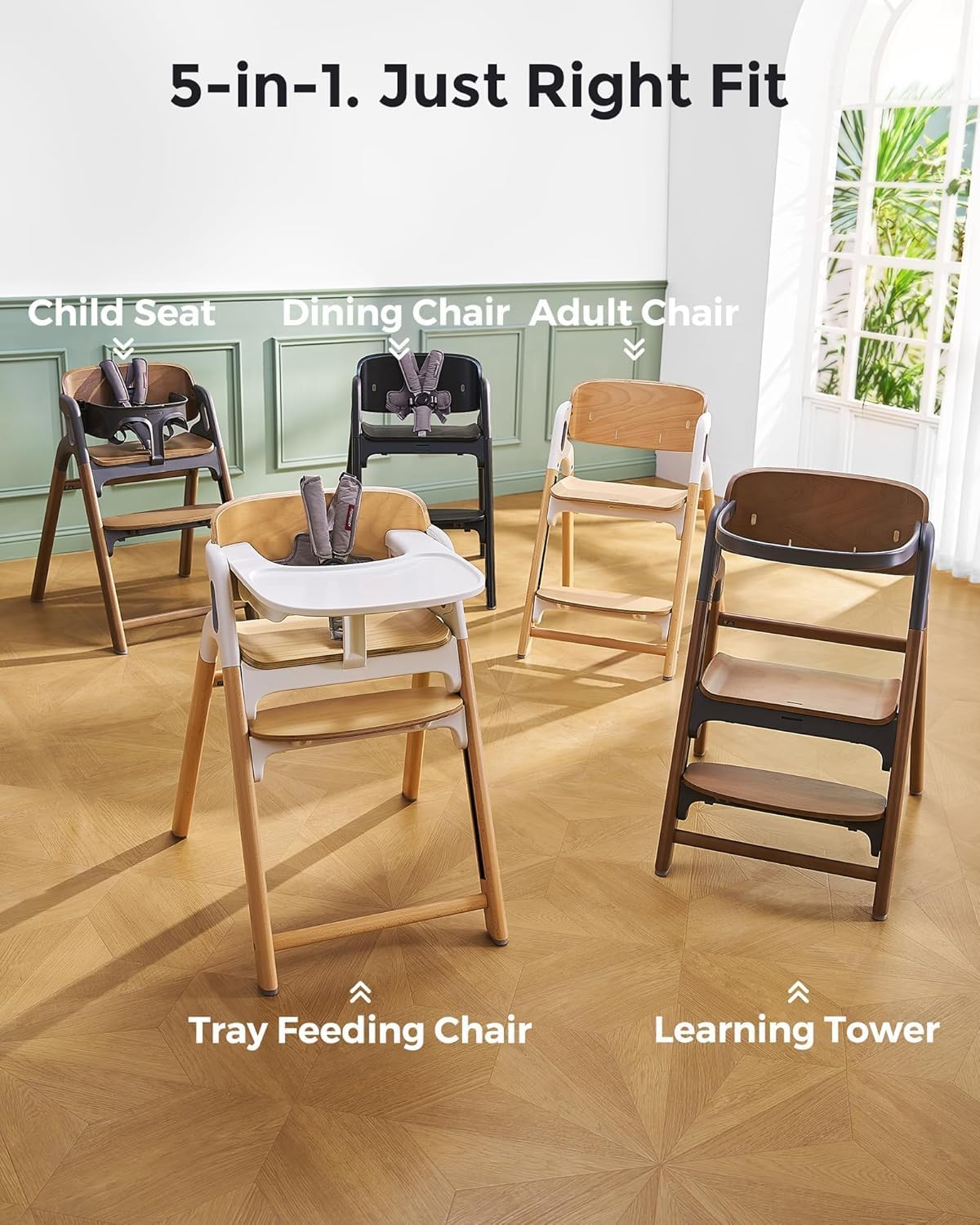 Thumbnail 3 de Momcozy DinerPal Wooden High Chair 140KG