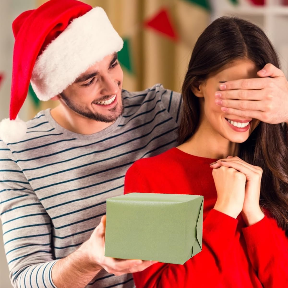 Thumbnail 5 de HBell Green Wrapping Paper Roll (43cm x 10m) – pearly lustre solid colour matte gift wrap