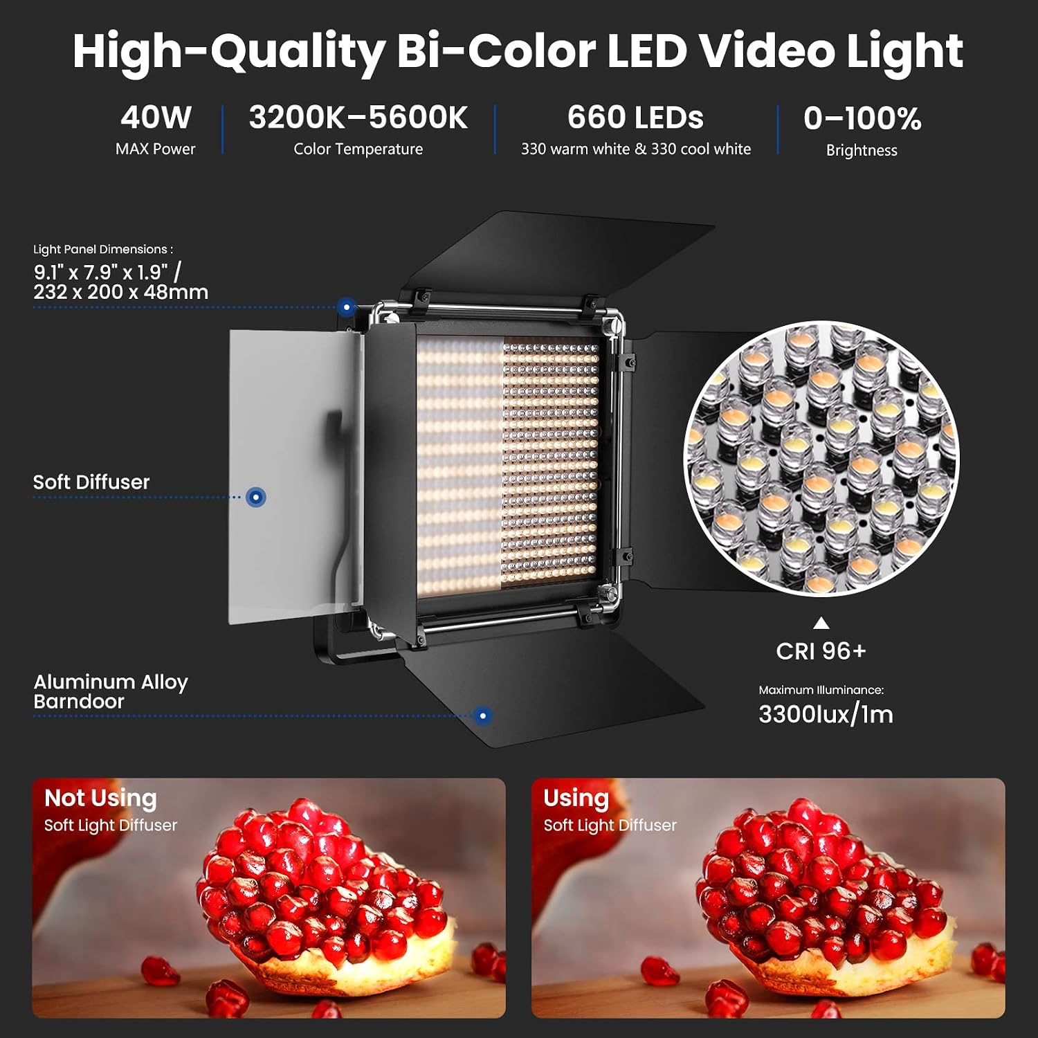 Thumbnail 1 de NEEWER 660 LED Bi‑color Video Light kit