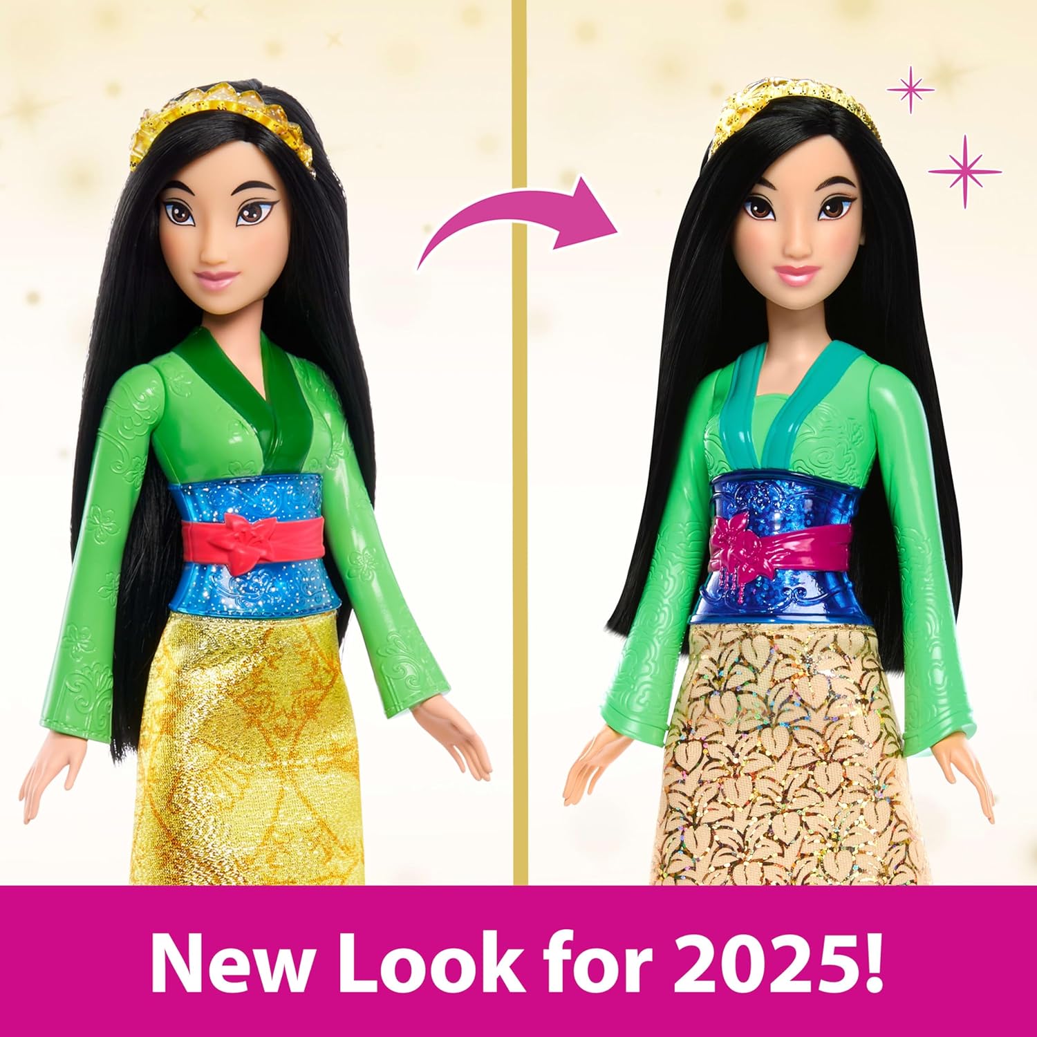 Detalle de Mattel Mulán Muñeca princesa pelo largo 3+ años