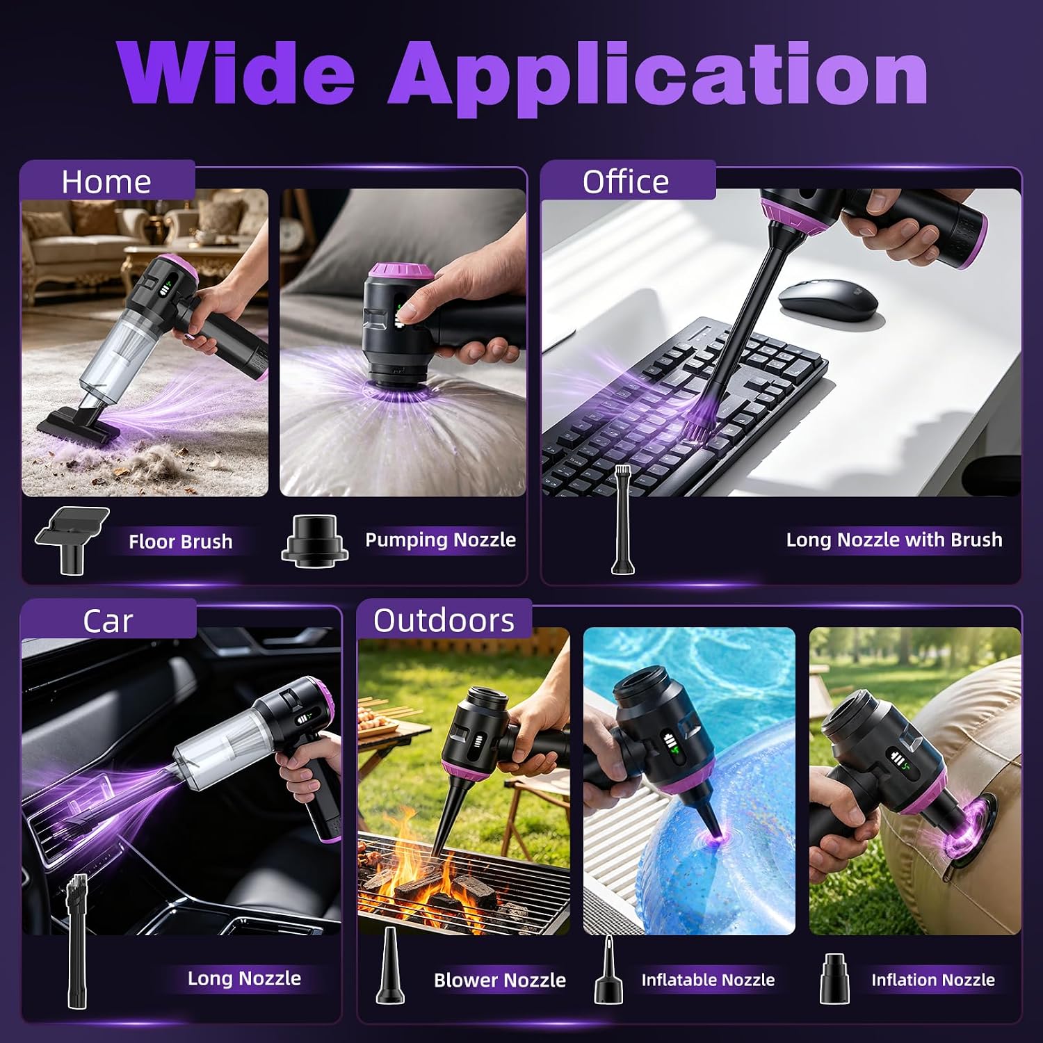 Detalle 1 de Wansimoo CLB-3530 Cordless Handheld Vacuum with 25,000 Pa Suction and Display