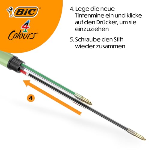 Thumbnail 7 de BIC 4 Couleurs Minéral - Stylos-bille Pointe Moyenne 1,00 mm, Pack de 5 (Couleurs du corps assorties)