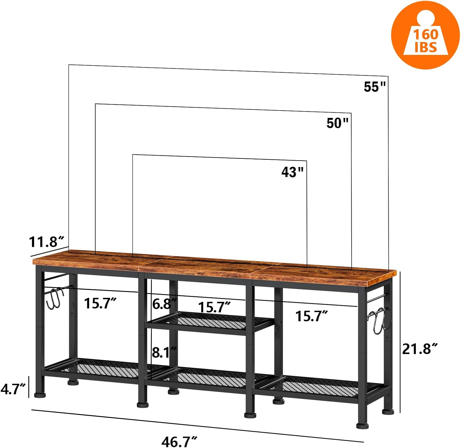 Thumbnail 1 de Furologee TV Stand 55 Inch