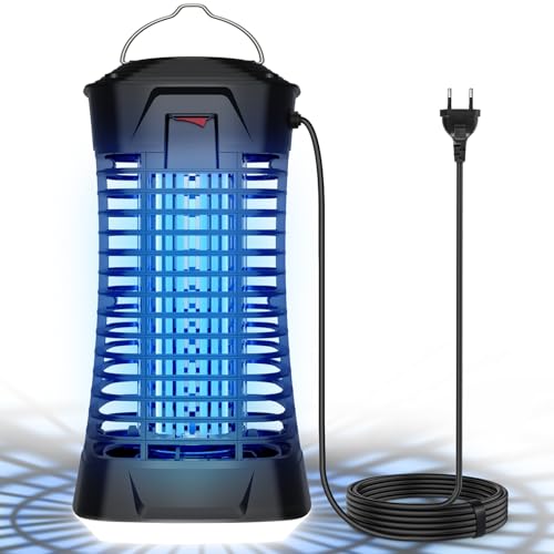 Detalle de Loowoko Mückenlampe 4200V – effektiver, chemiefreier Insektenvernichter für Innen & Überdachte Außenbereiche